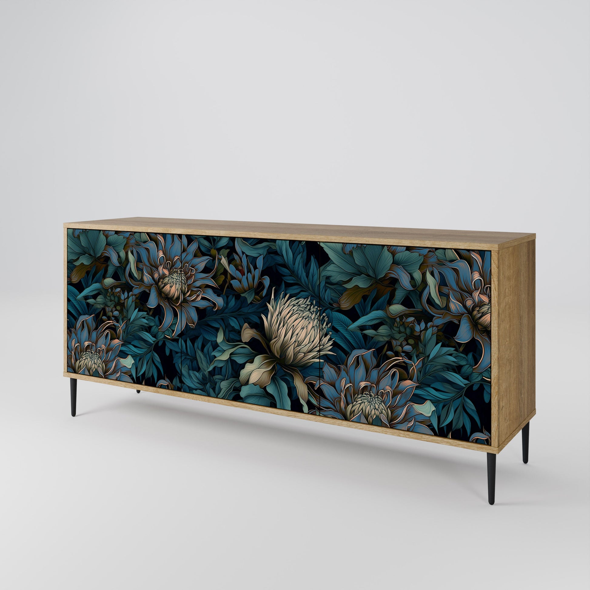 Buffet 3 portes effet chêne TWILIGHT BLOOM