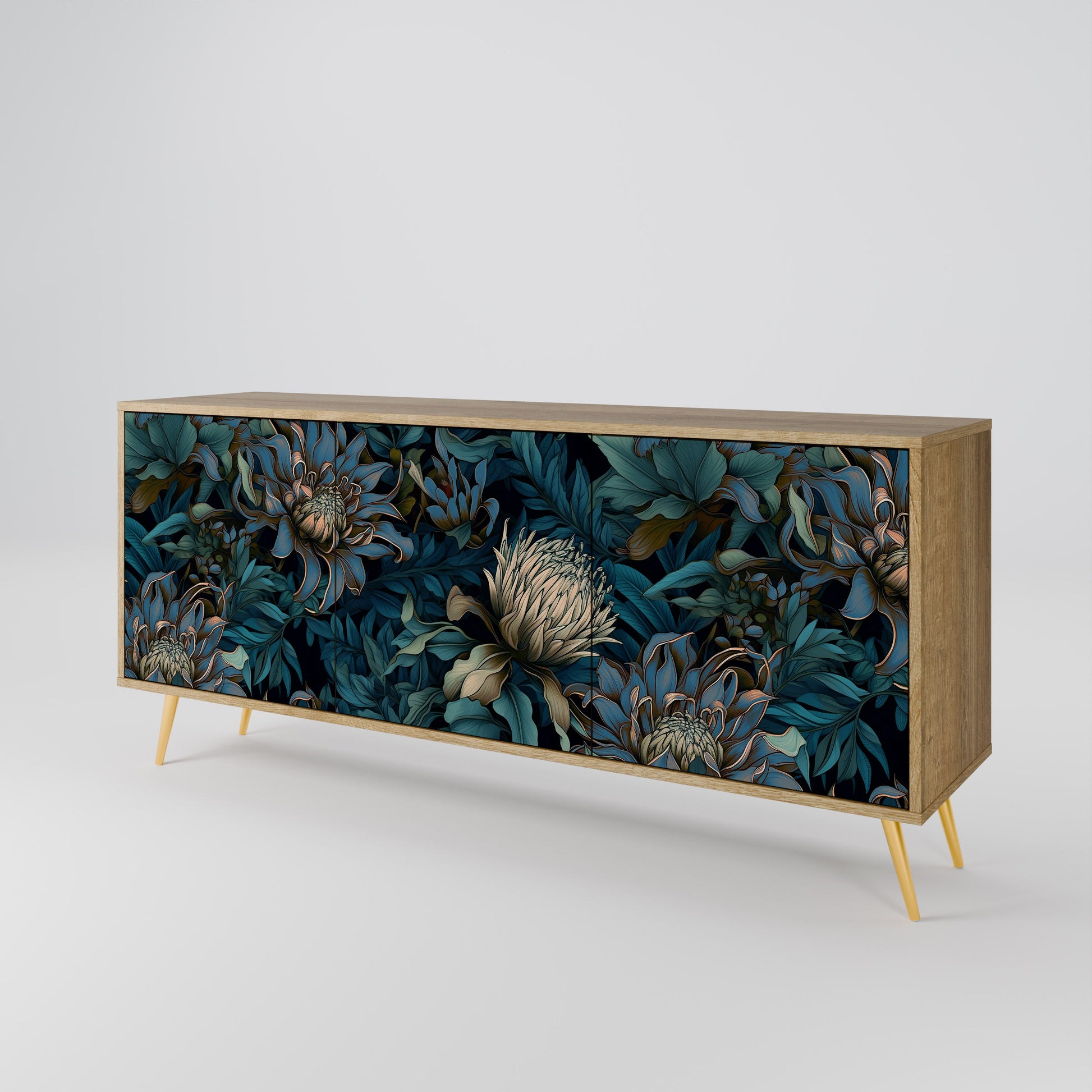 Buffet 3 portes effet chêne TWILIGHT BLOOM