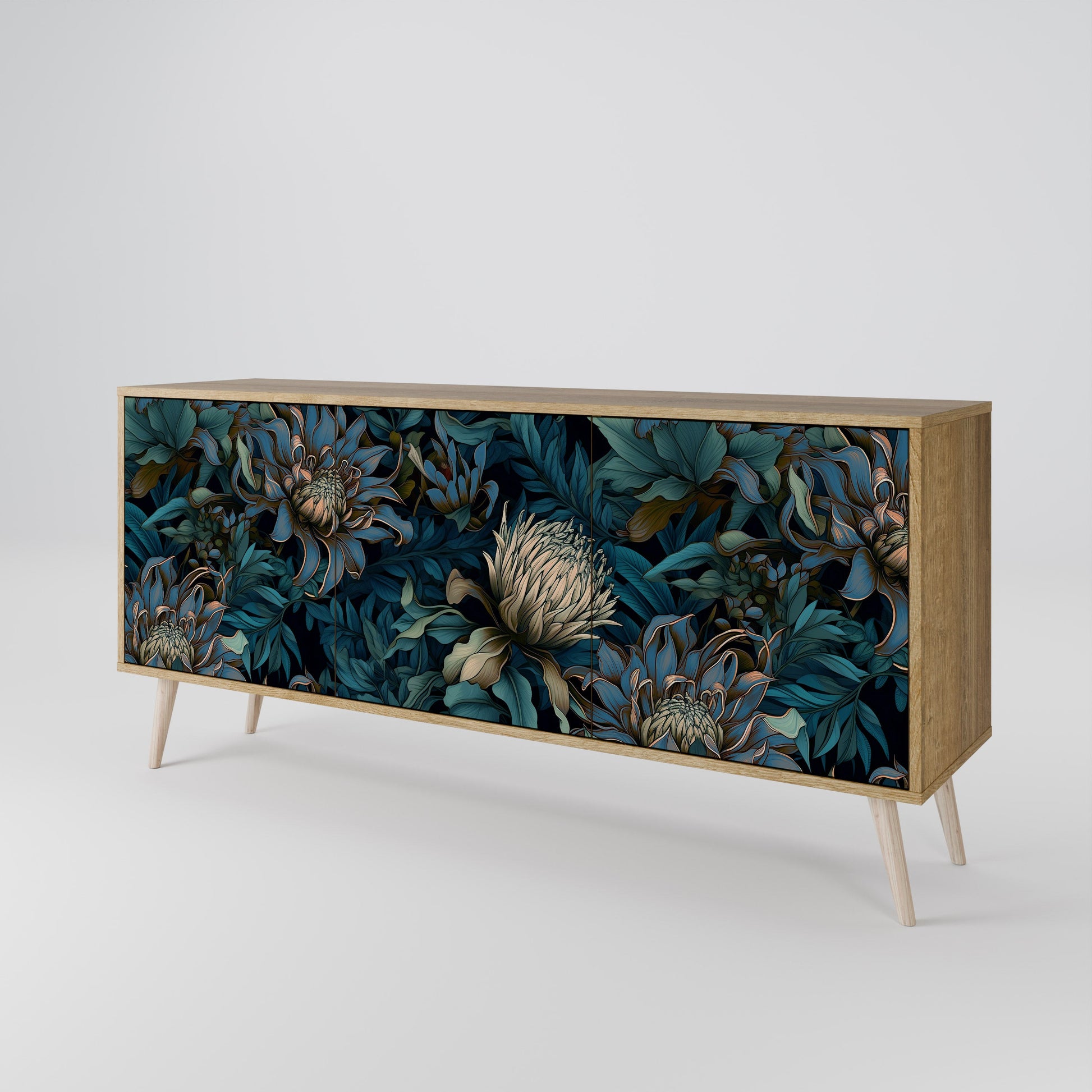 Buffet 3 portes effet chêne TWILIGHT BLOOM