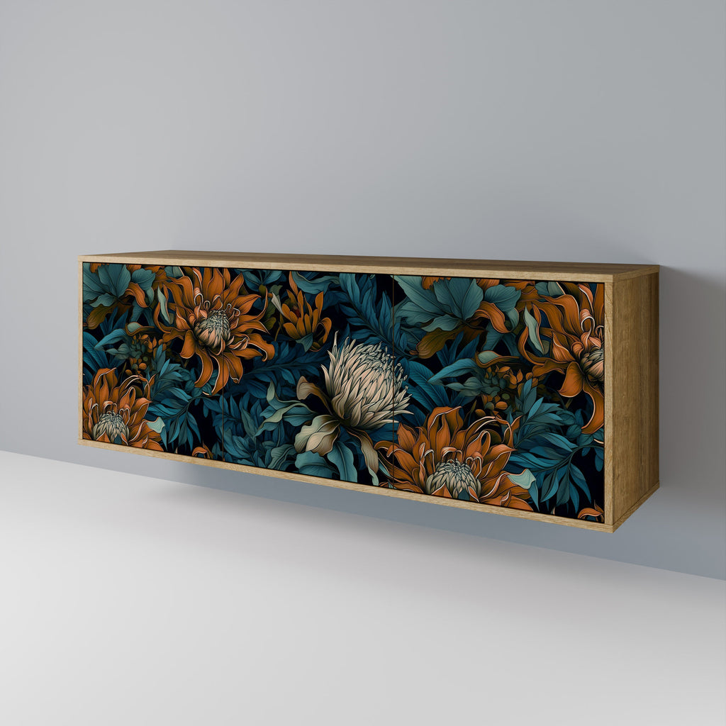 Buffet 3 portes MORNING BLOOM effet chêne