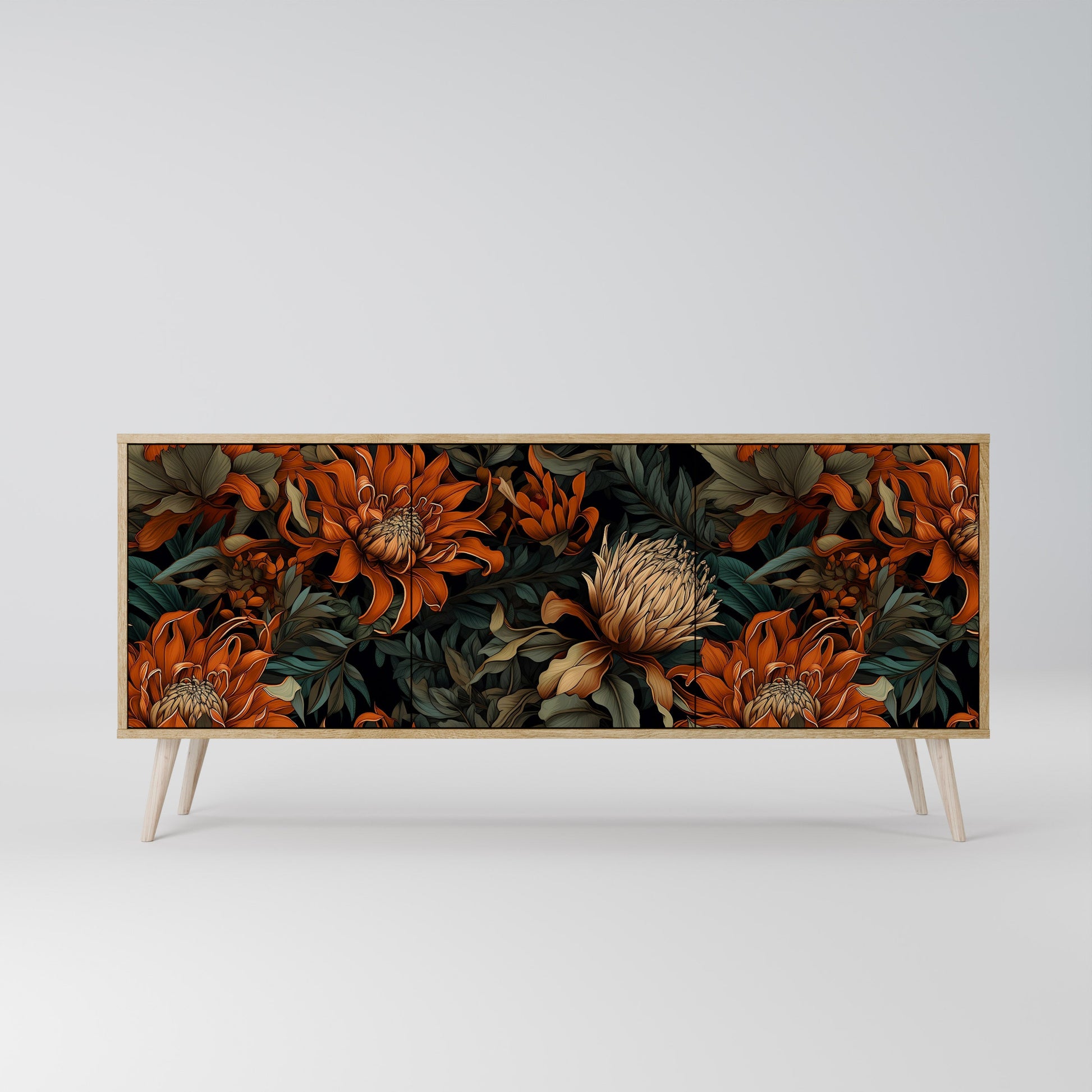 Buffet 3 portes DAWN BLOOM effet chêne