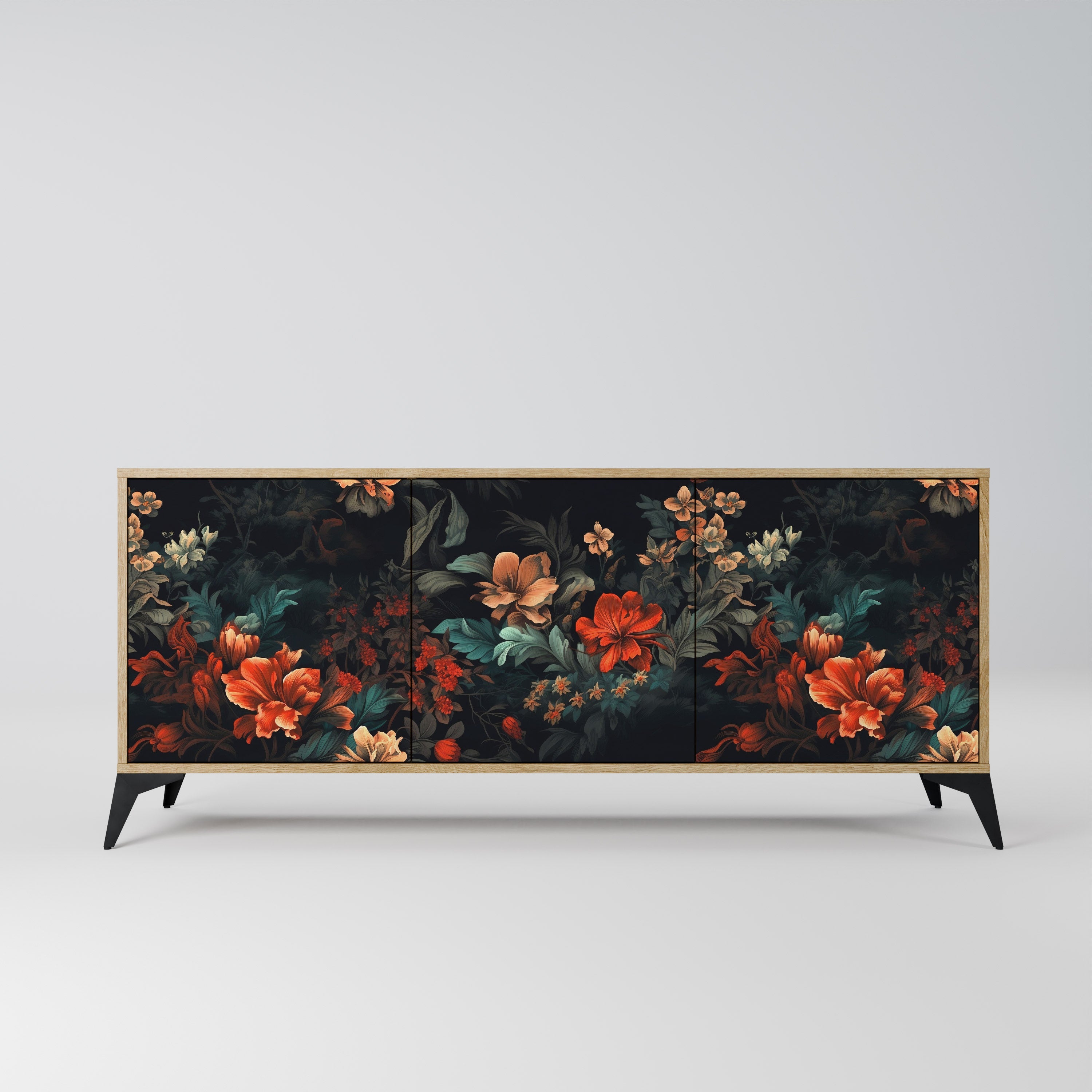 Buffet 3 portes IMAGINARY BLOSSOM effet chêne