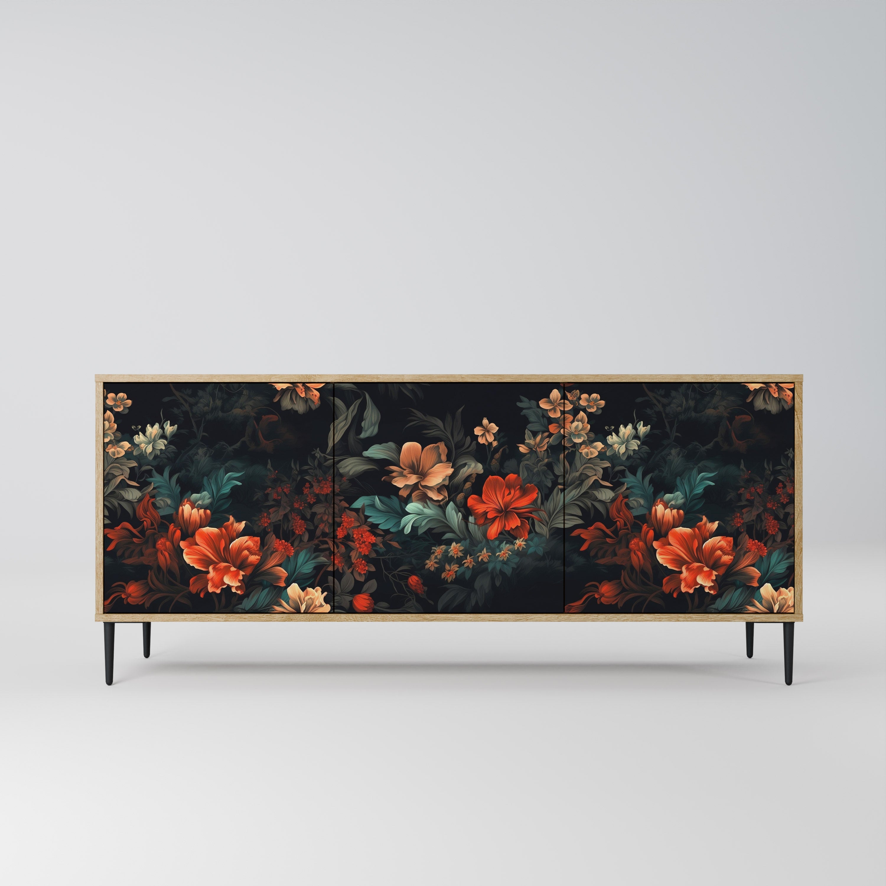 Buffet 3 portes IMAGINARY BLOSSOM effet chêne