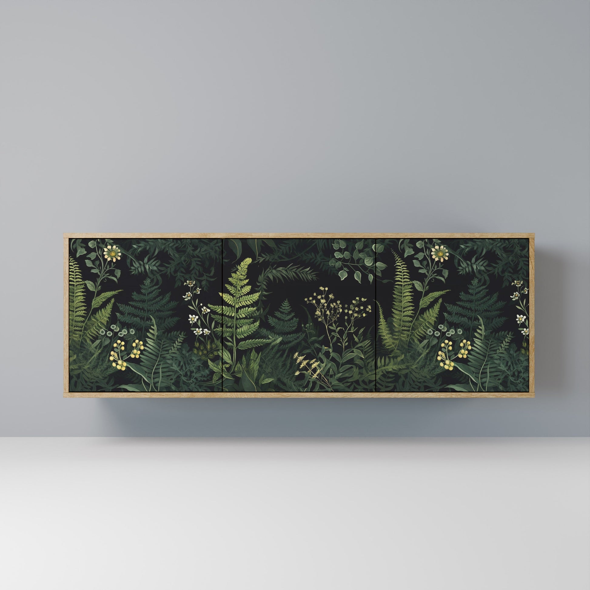 Buffet 3 portes FERN FLOWERS effet chêne