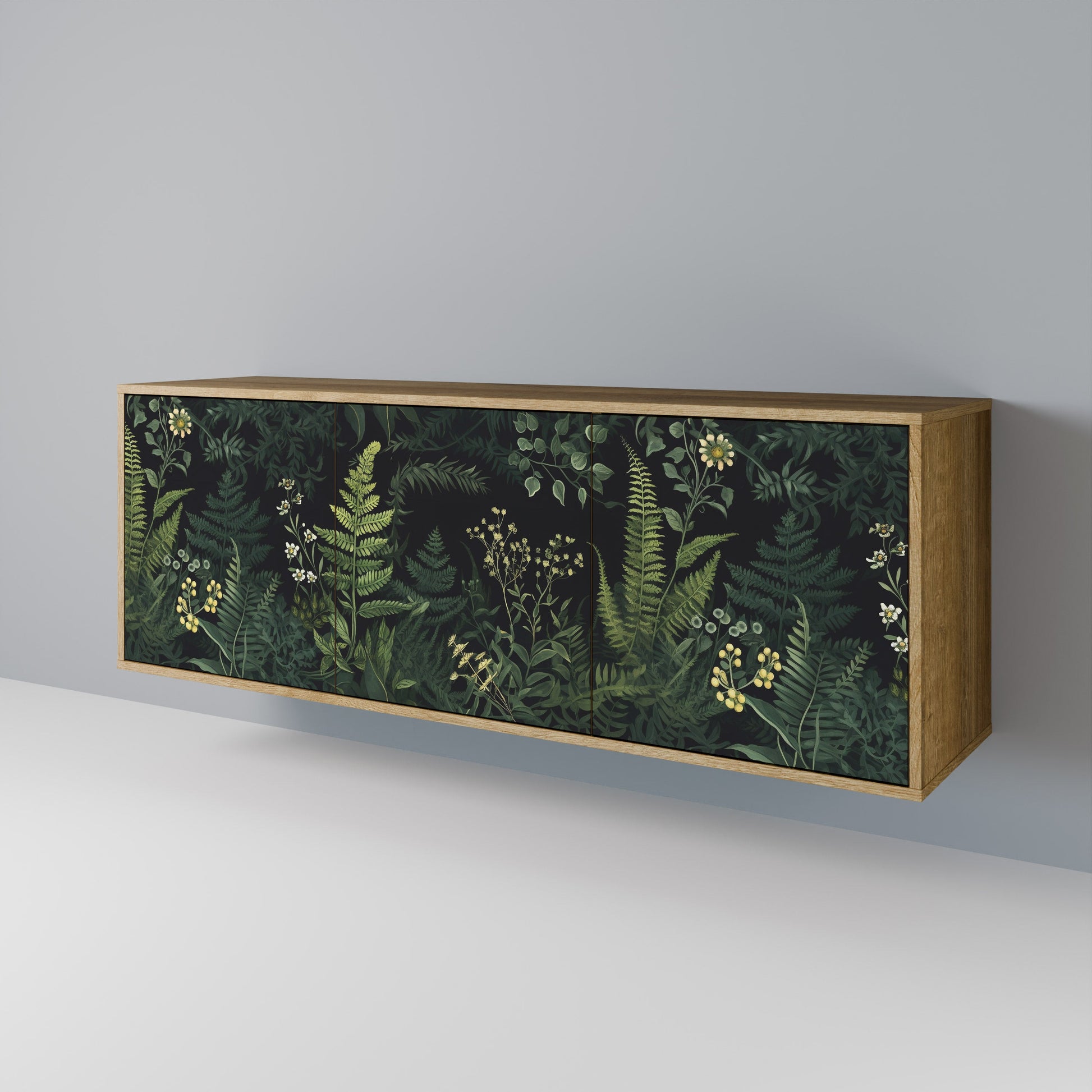 Buffet 3 portes FERN FLOWERS effet chêne