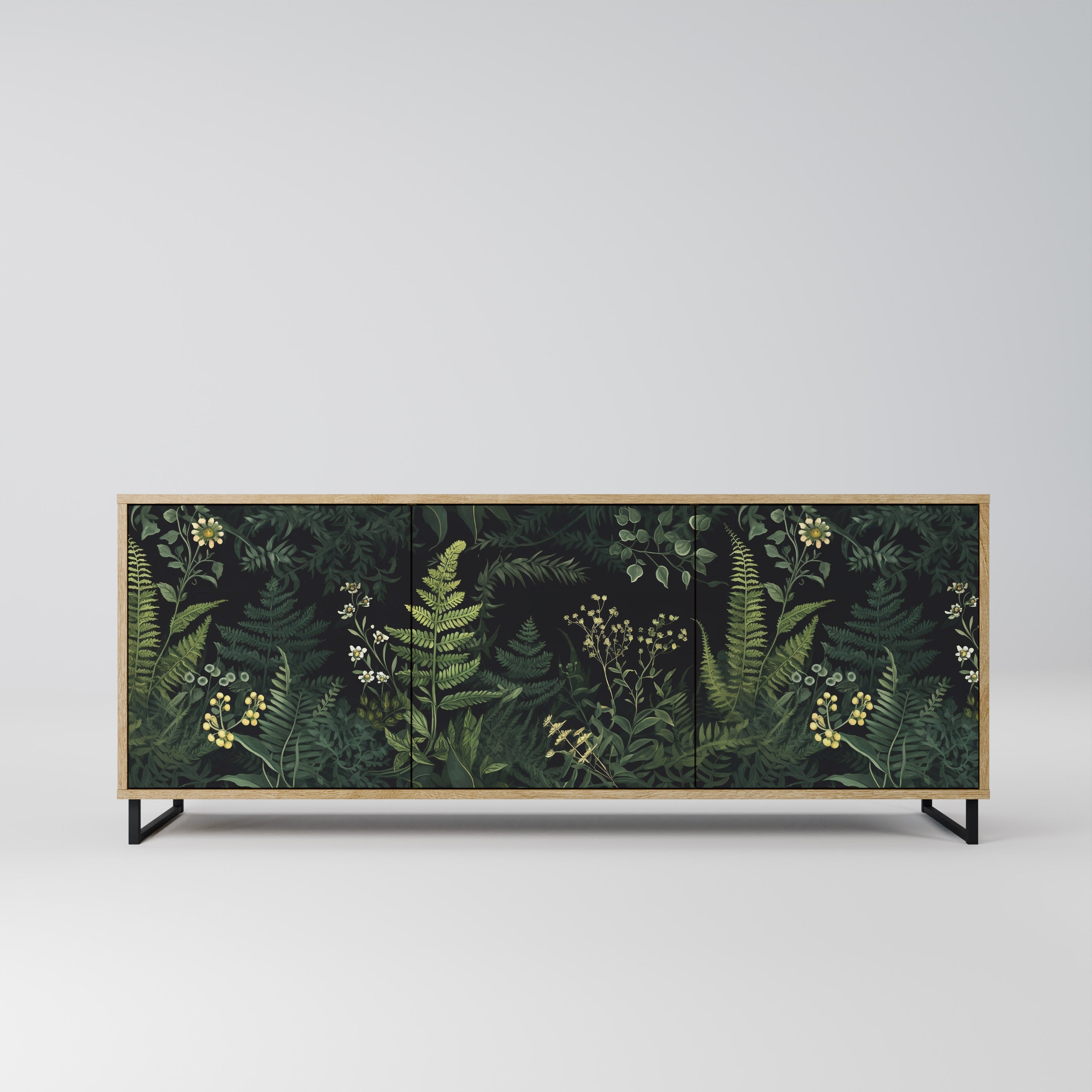 Buffet 3 portes FERN FLOWERS effet chêne