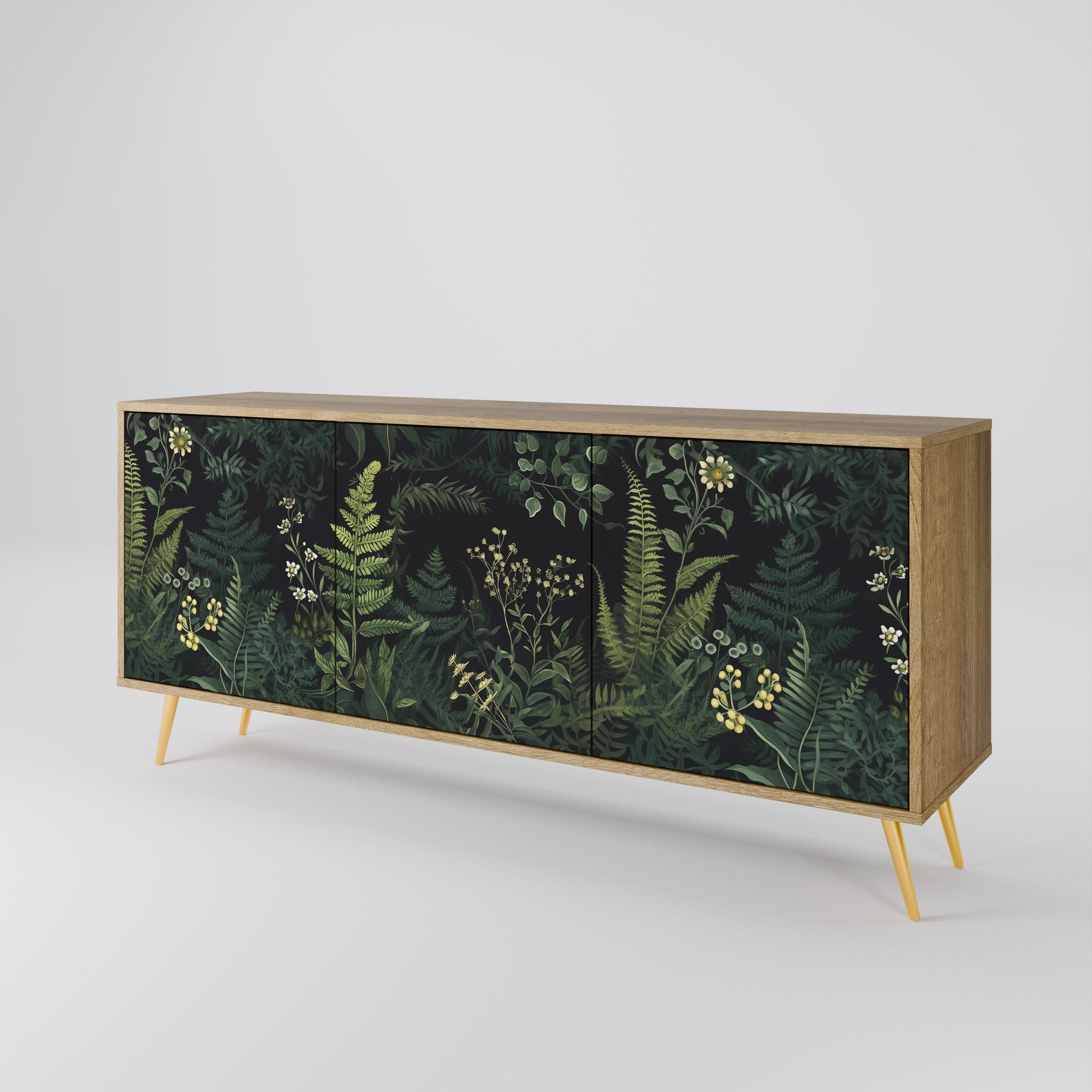 Buffet 3 portes FERN FLOWERS effet chêne