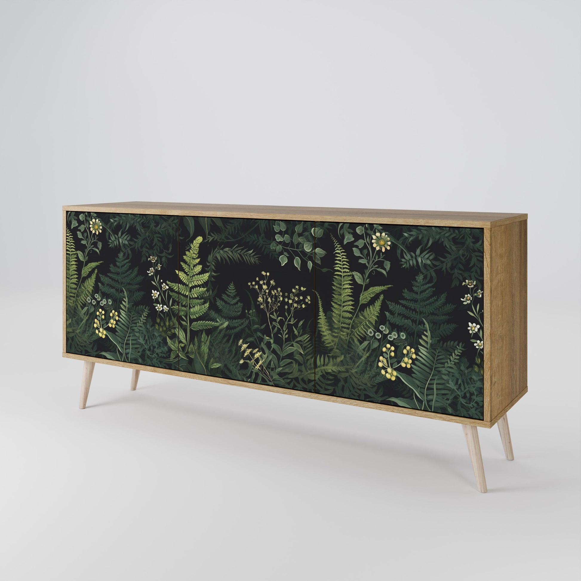 Buffet 3 portes FERN FLOWERS effet chêne