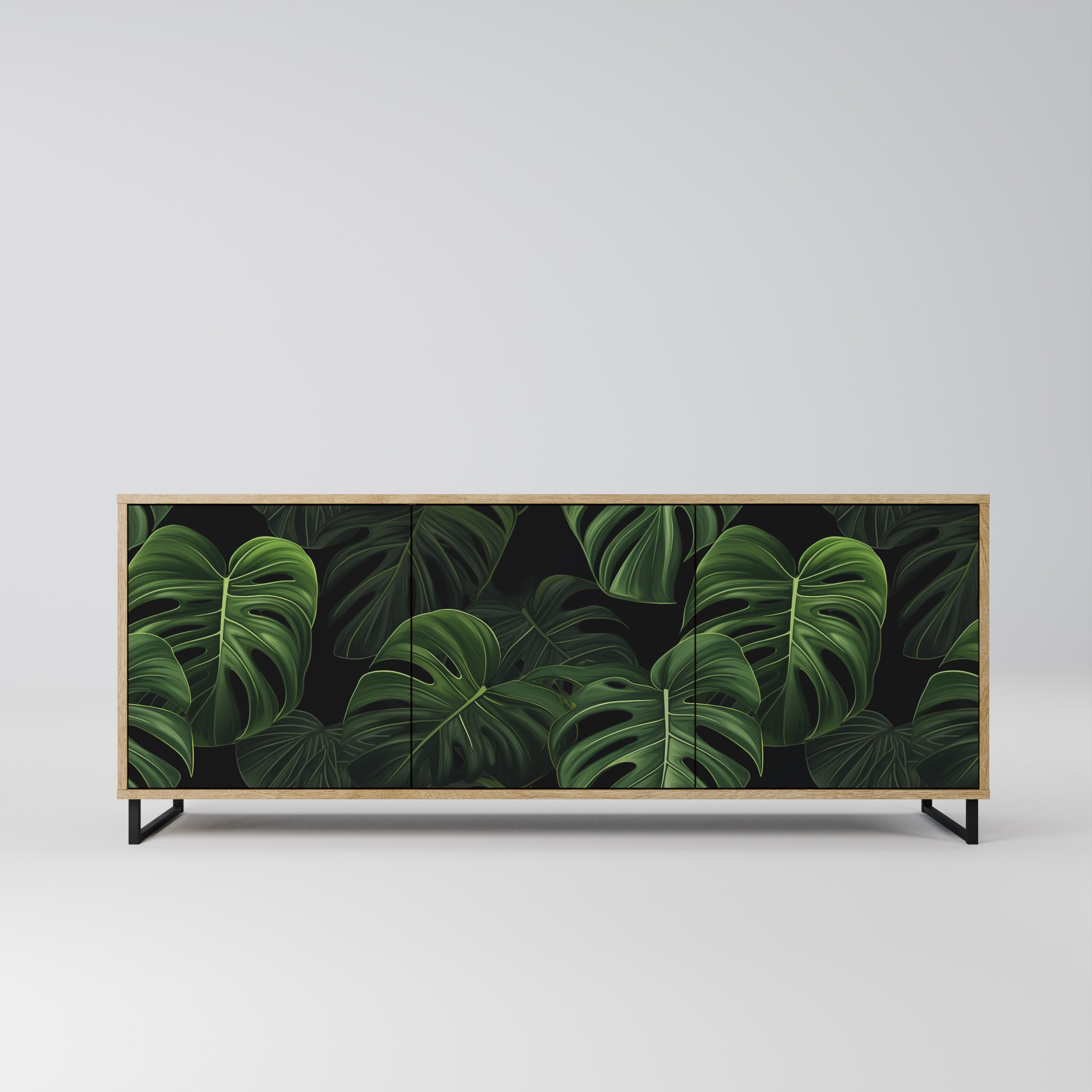Buffet 3 portes INFINITE MONSTERA effet chêne