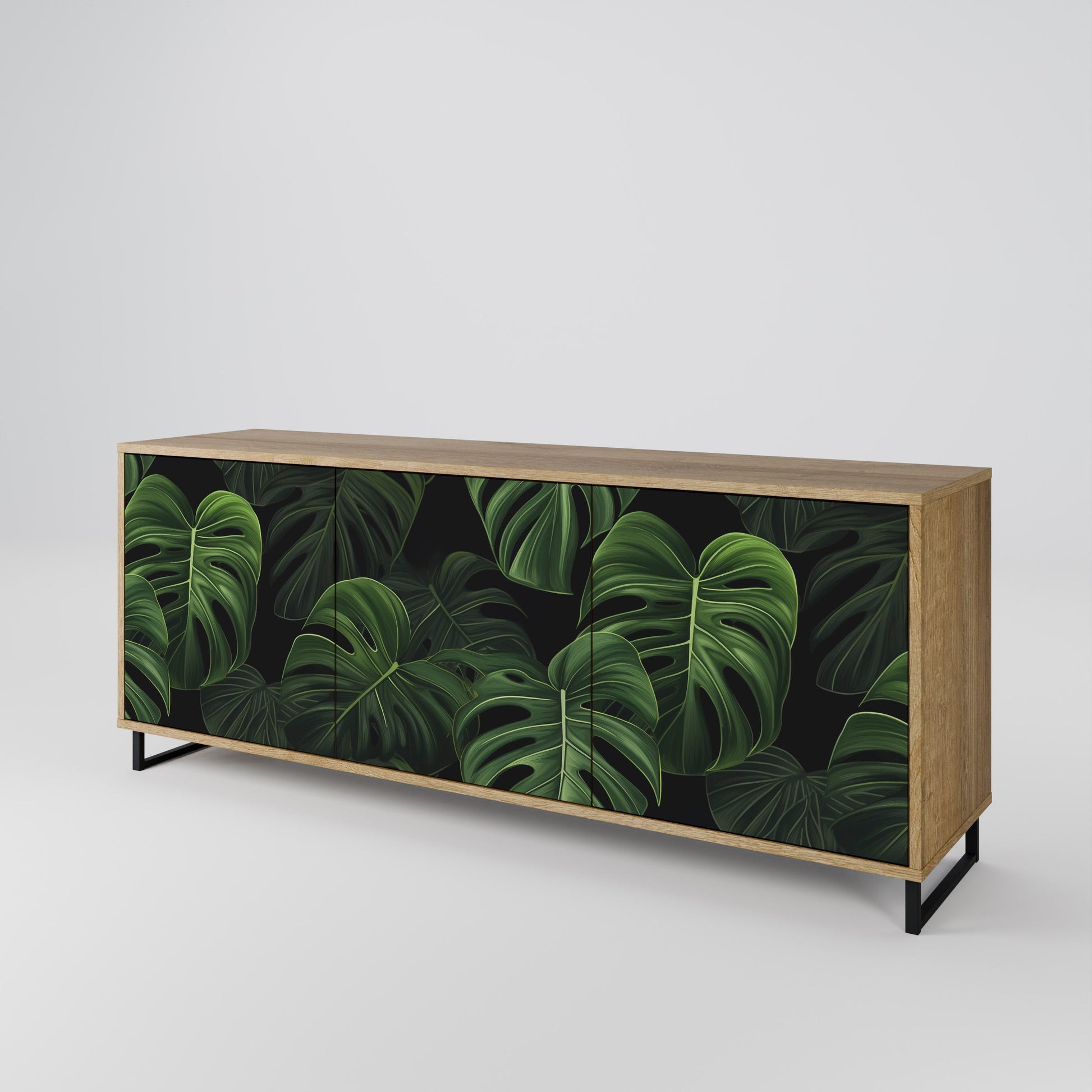 Buffet 3 portes INFINITE MONSTERA effet chêne