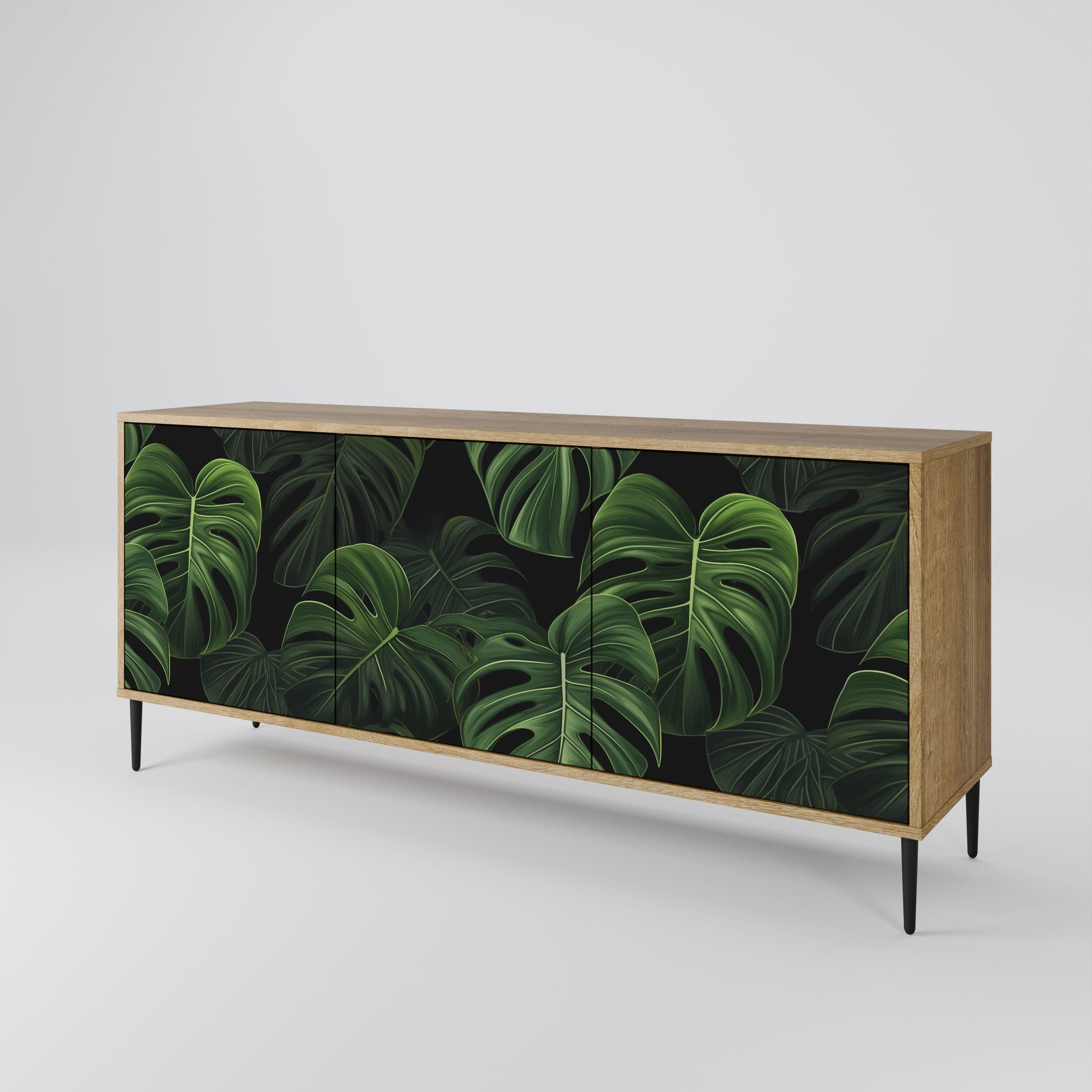 Buffet 3 portes INFINITE MONSTERA effet chêne