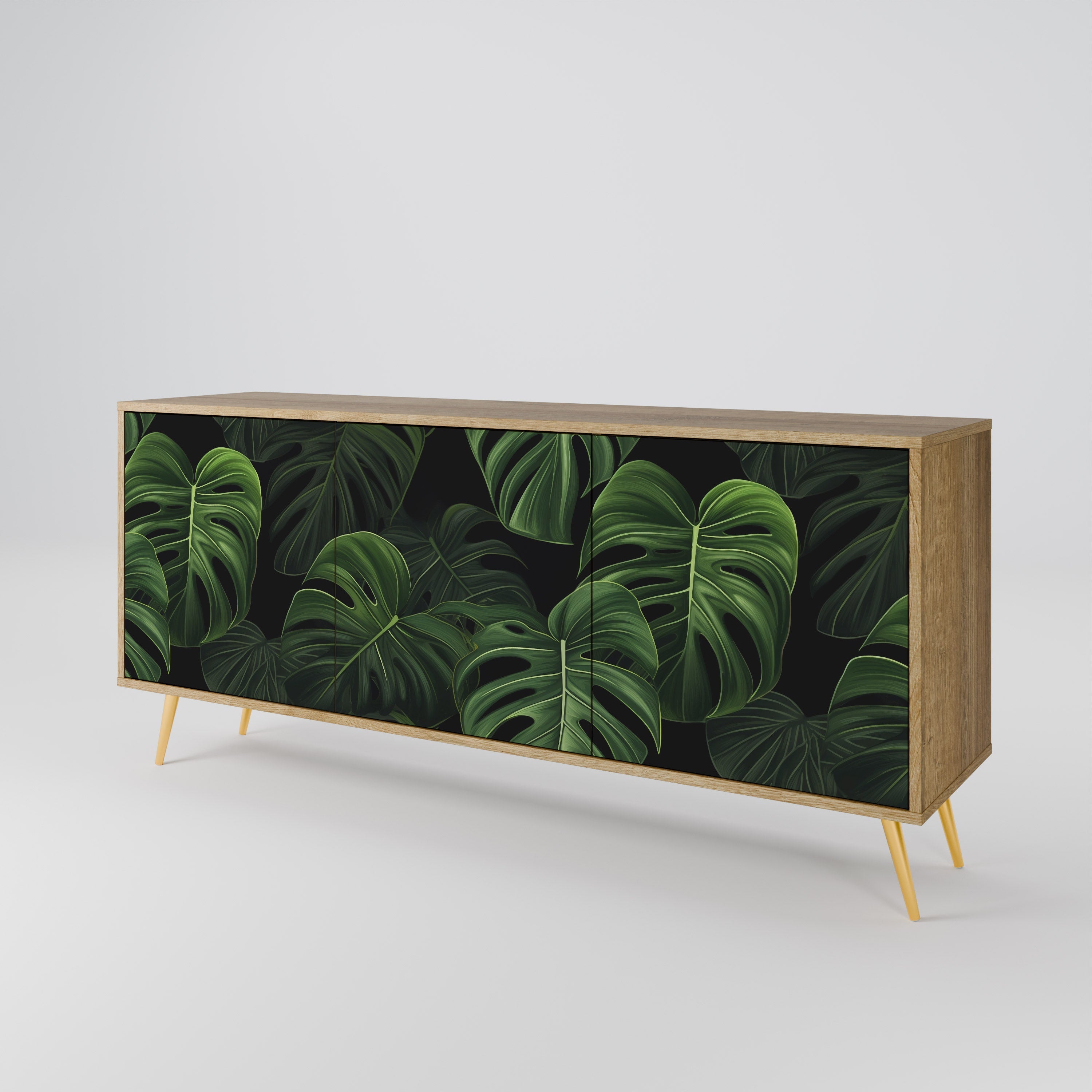 Buffet 3 portes INFINITE MONSTERA effet chêne