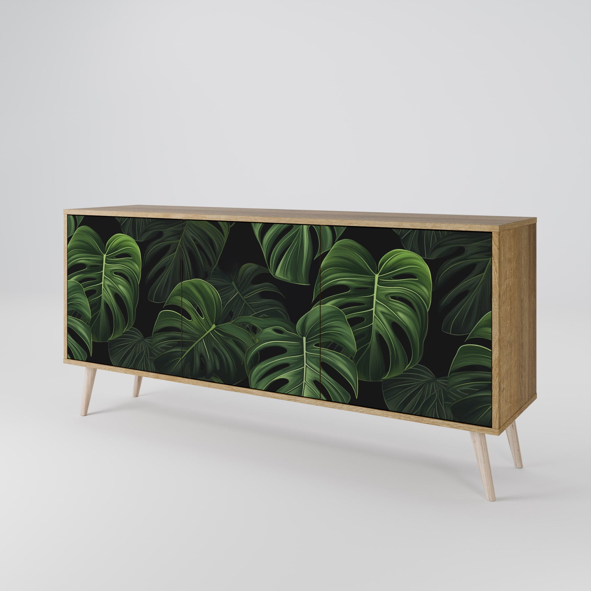 Buffet 3 portes INFINITE MONSTERA effet chêne