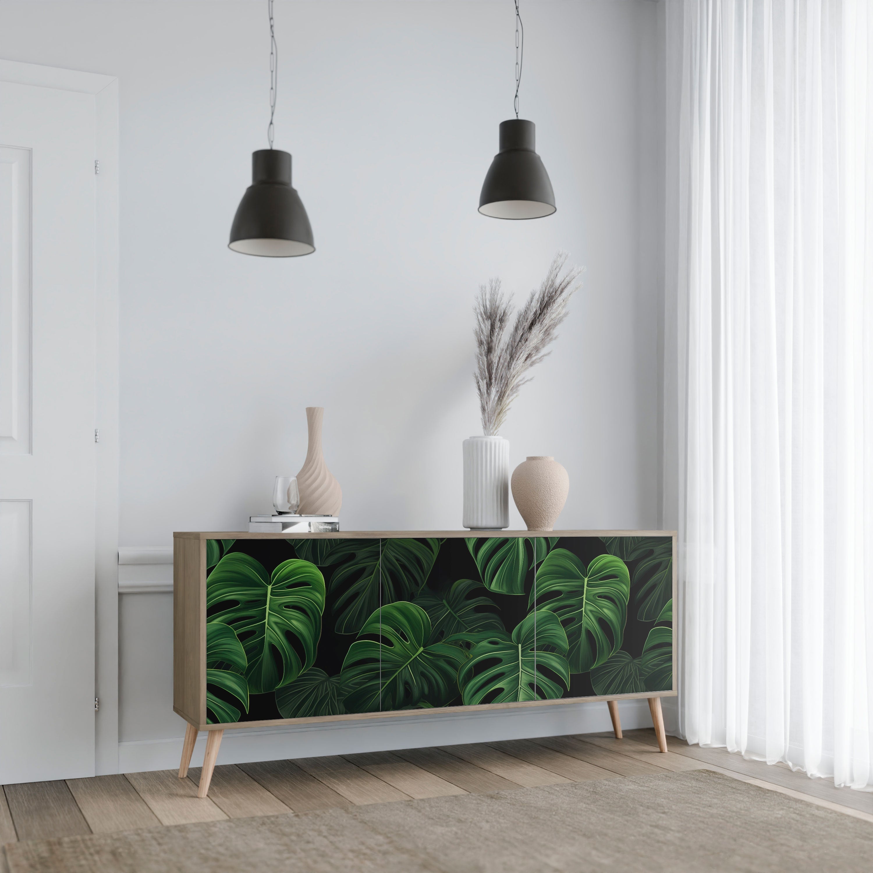 Buffet 3 portes INFINITE MONSTERA effet chêne