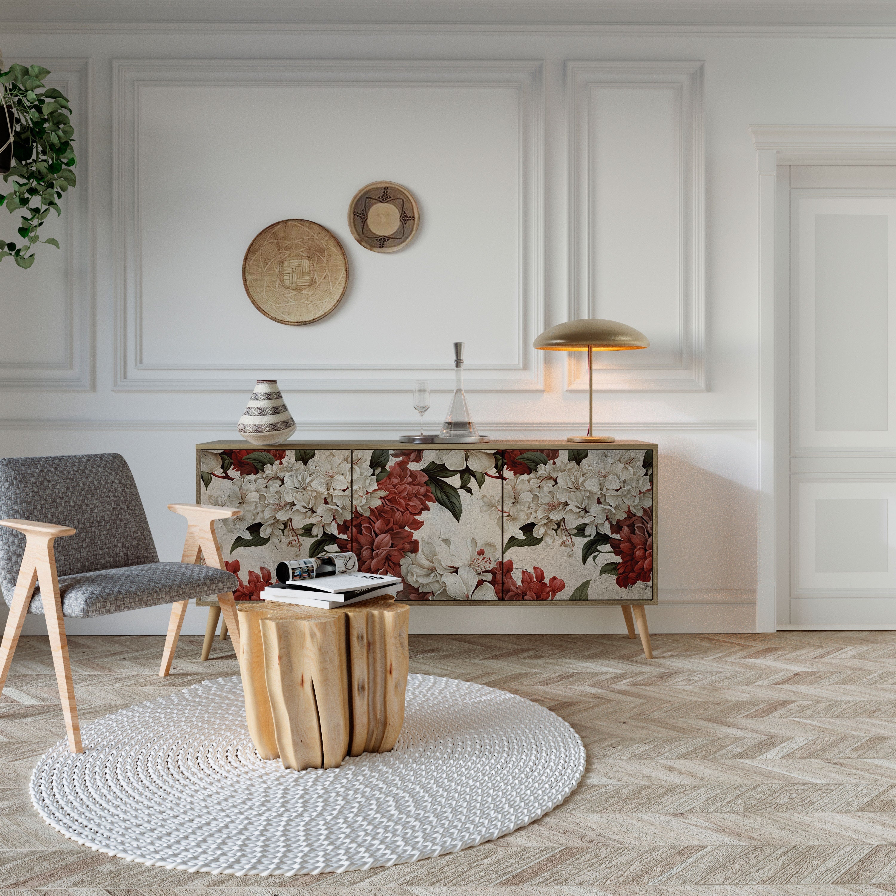 Buffet 3 portes EPHEMERAL DAYS effet chêne