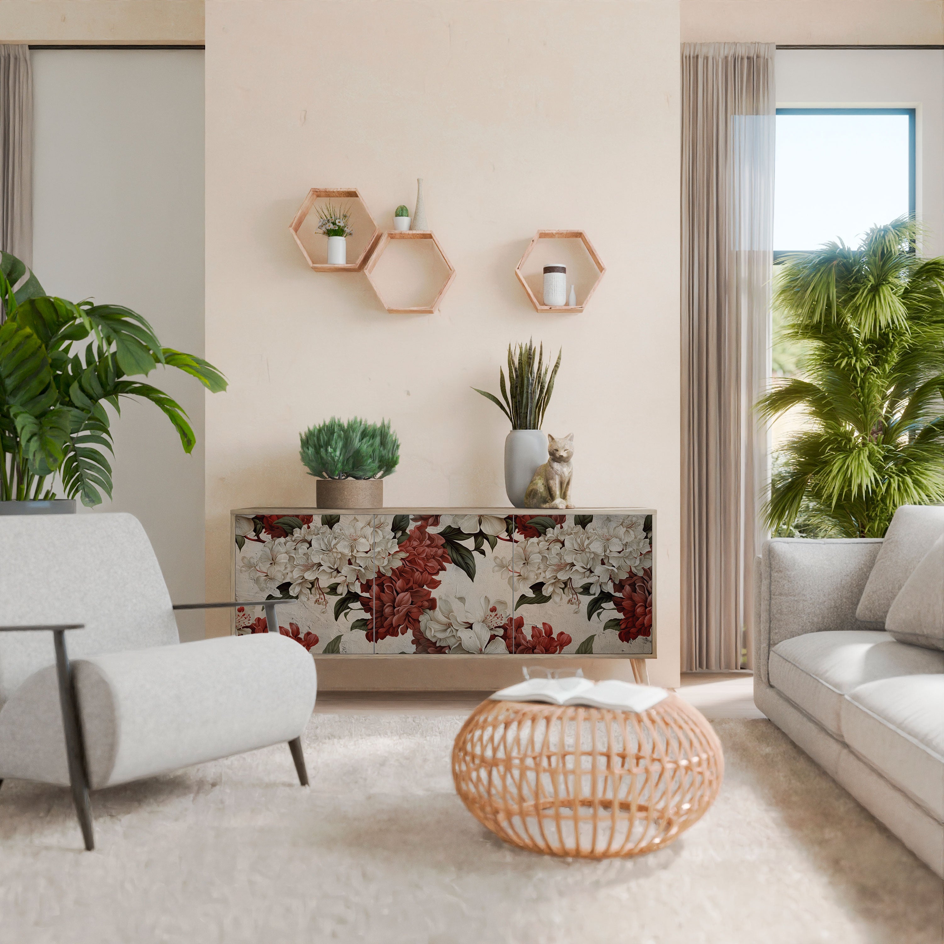 Buffet 3 portes EPHEMERAL DAYS effet chêne