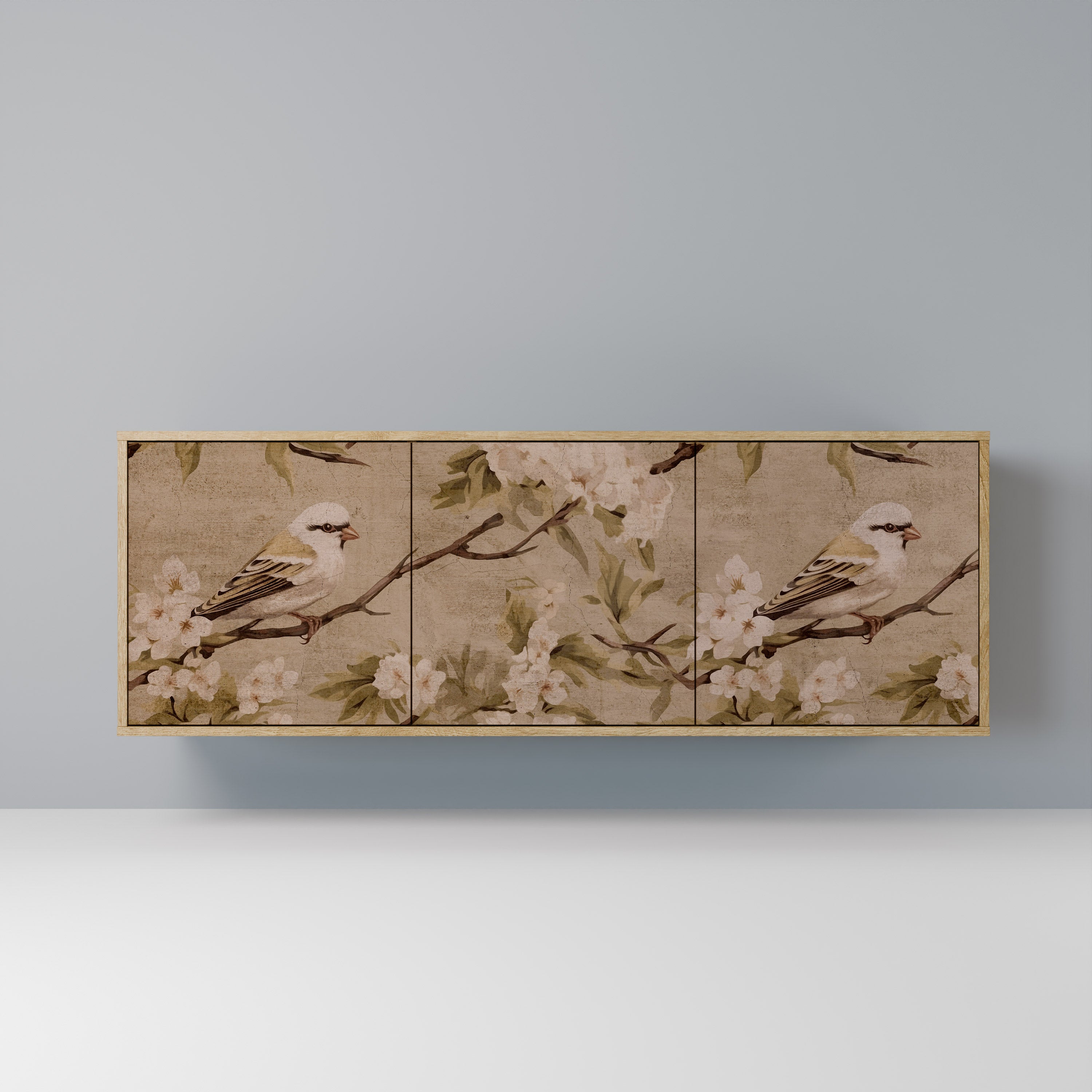 Buffet 3 portes PETAL DISTINGUISH effet chêne