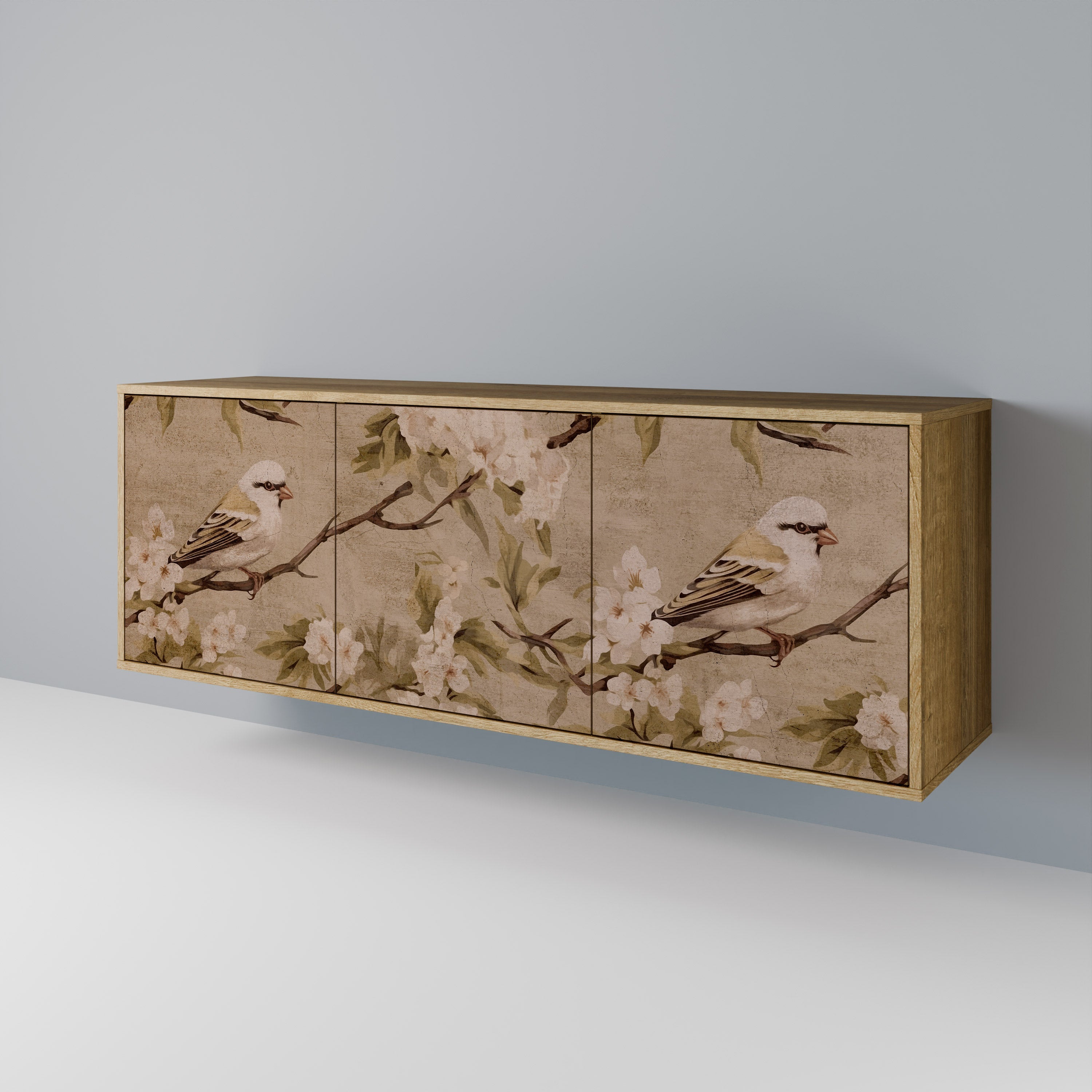 Buffet 3 portes PETAL DISTINGUISH effet chêne