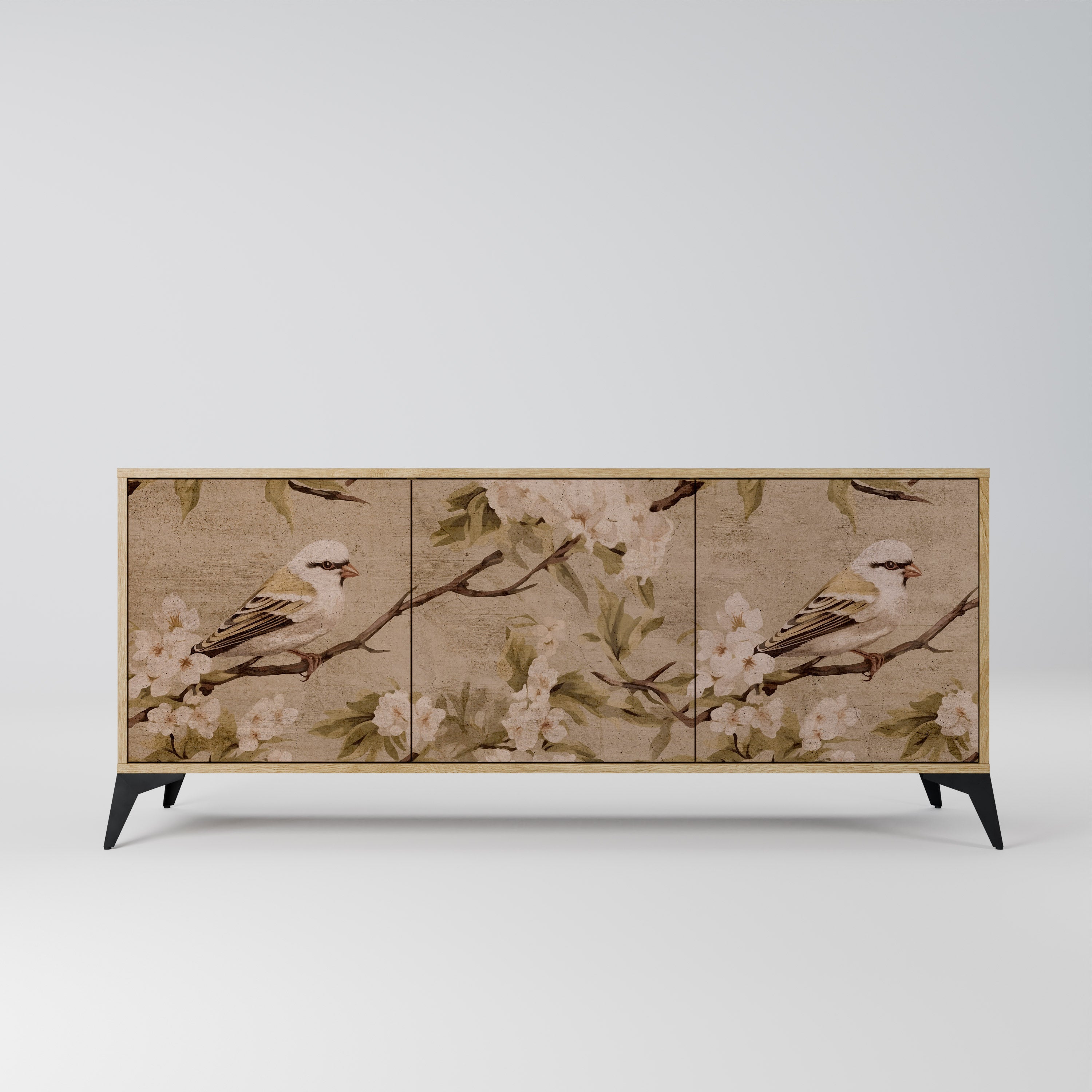 Buffet 3 portes PETAL DISTINGUISH effet chêne