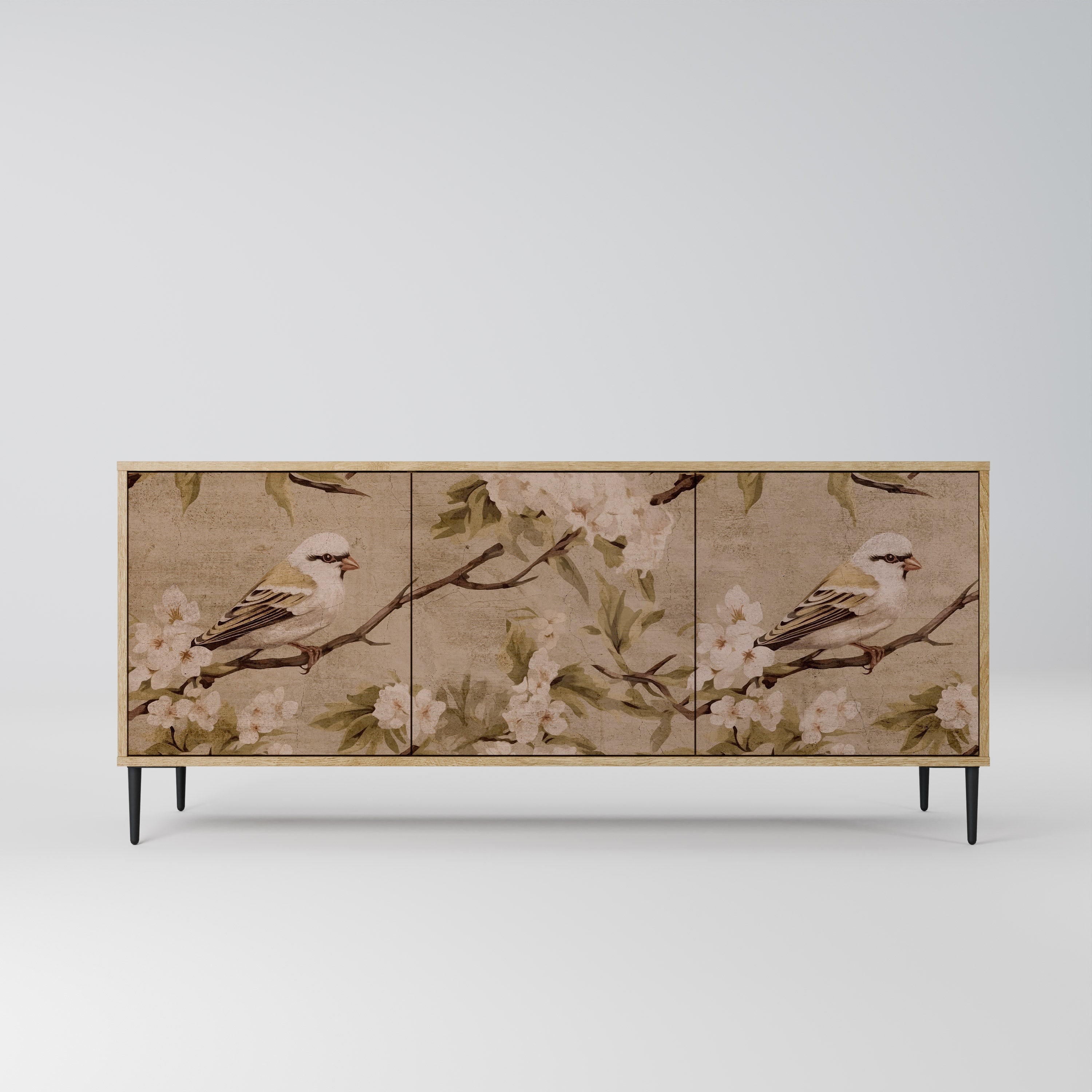 Buffet 3 portes PETAL DISTINGUISH effet chêne