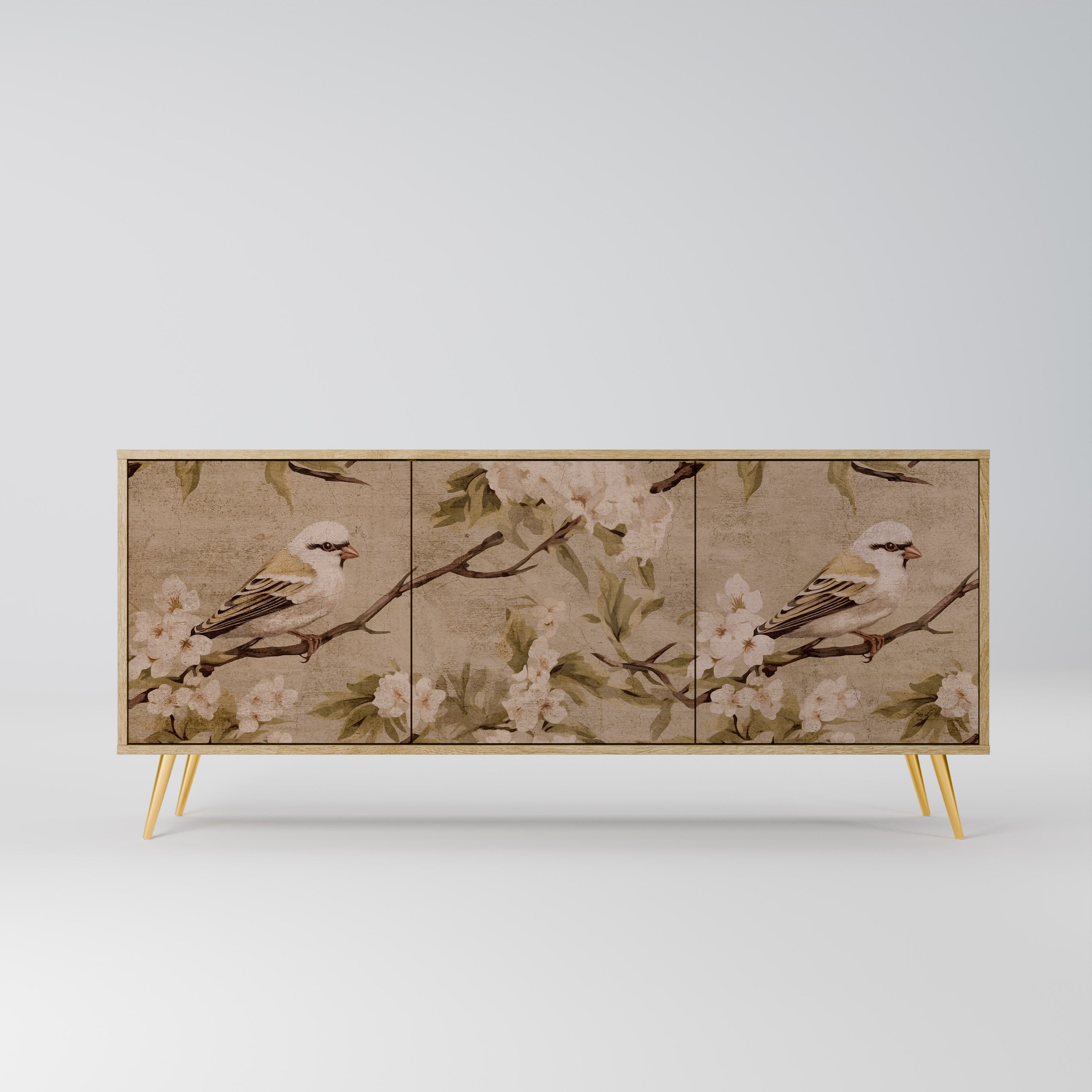 Buffet 3 portes PETAL DISTINGUISH effet chêne