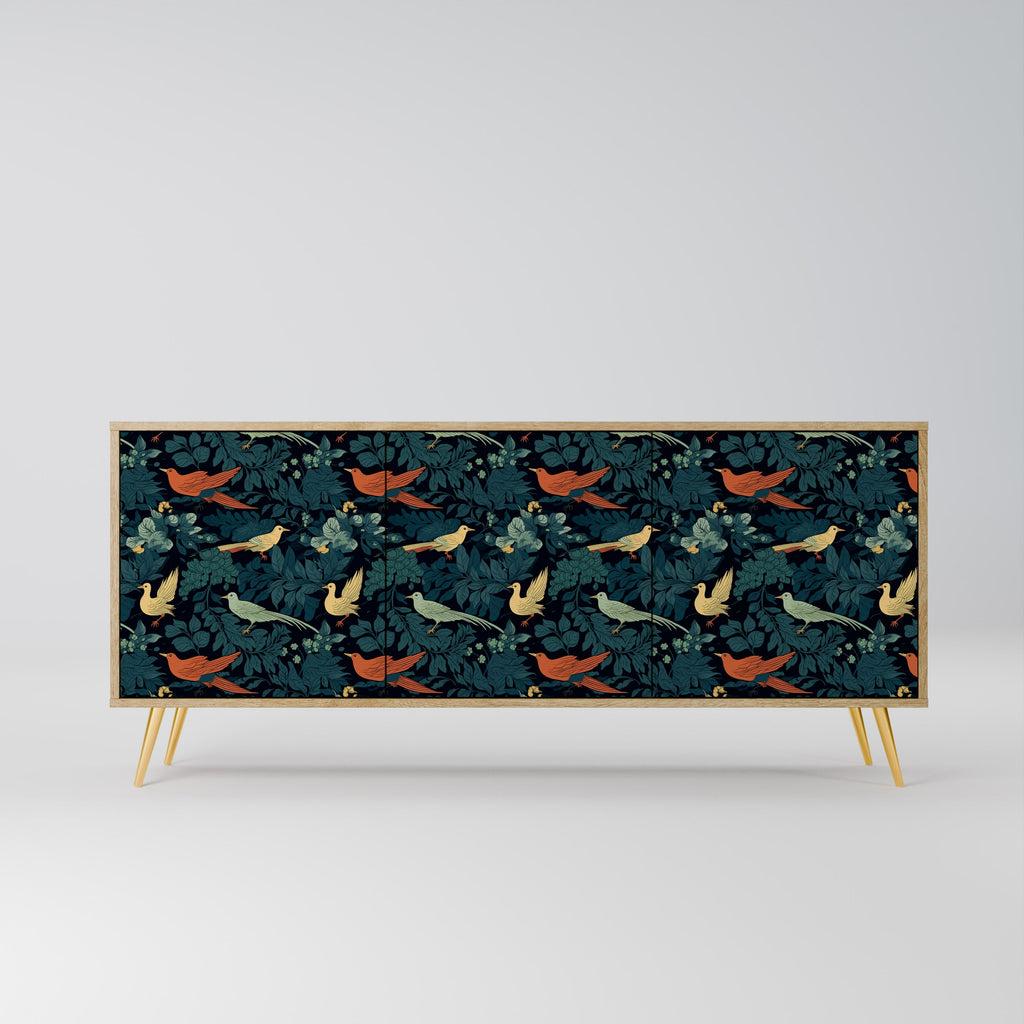 Buffet 3 portes FOWL ORNAMENT effet chêne