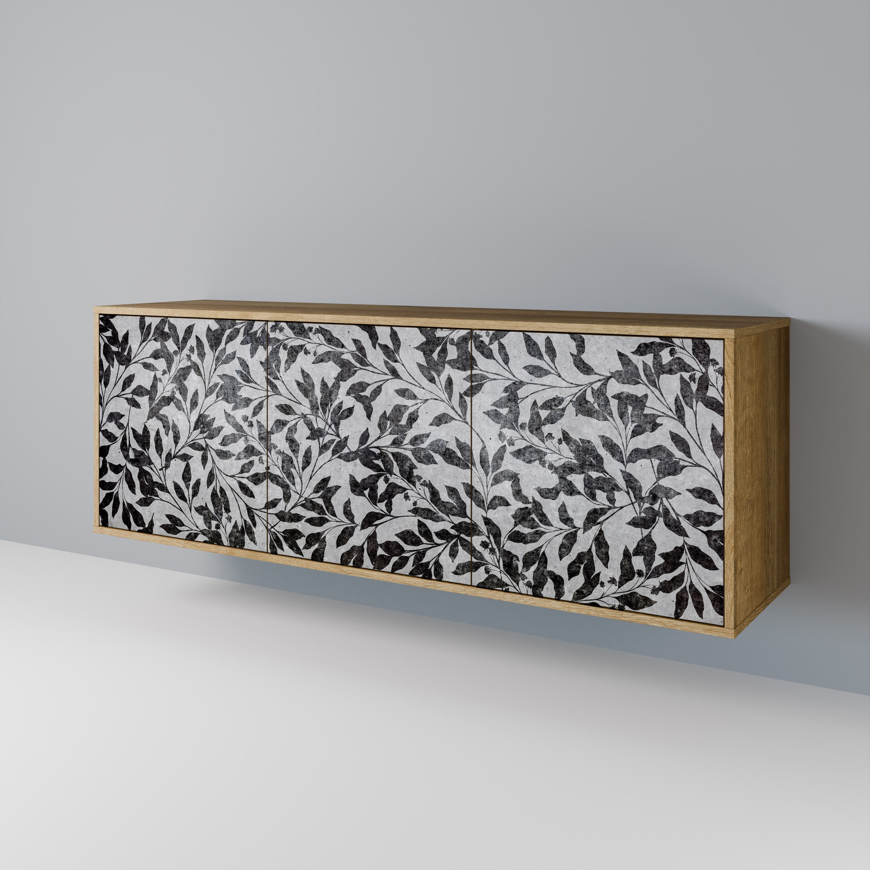 Buffet 3 portes CHARCOAL SPROUT effet chêne