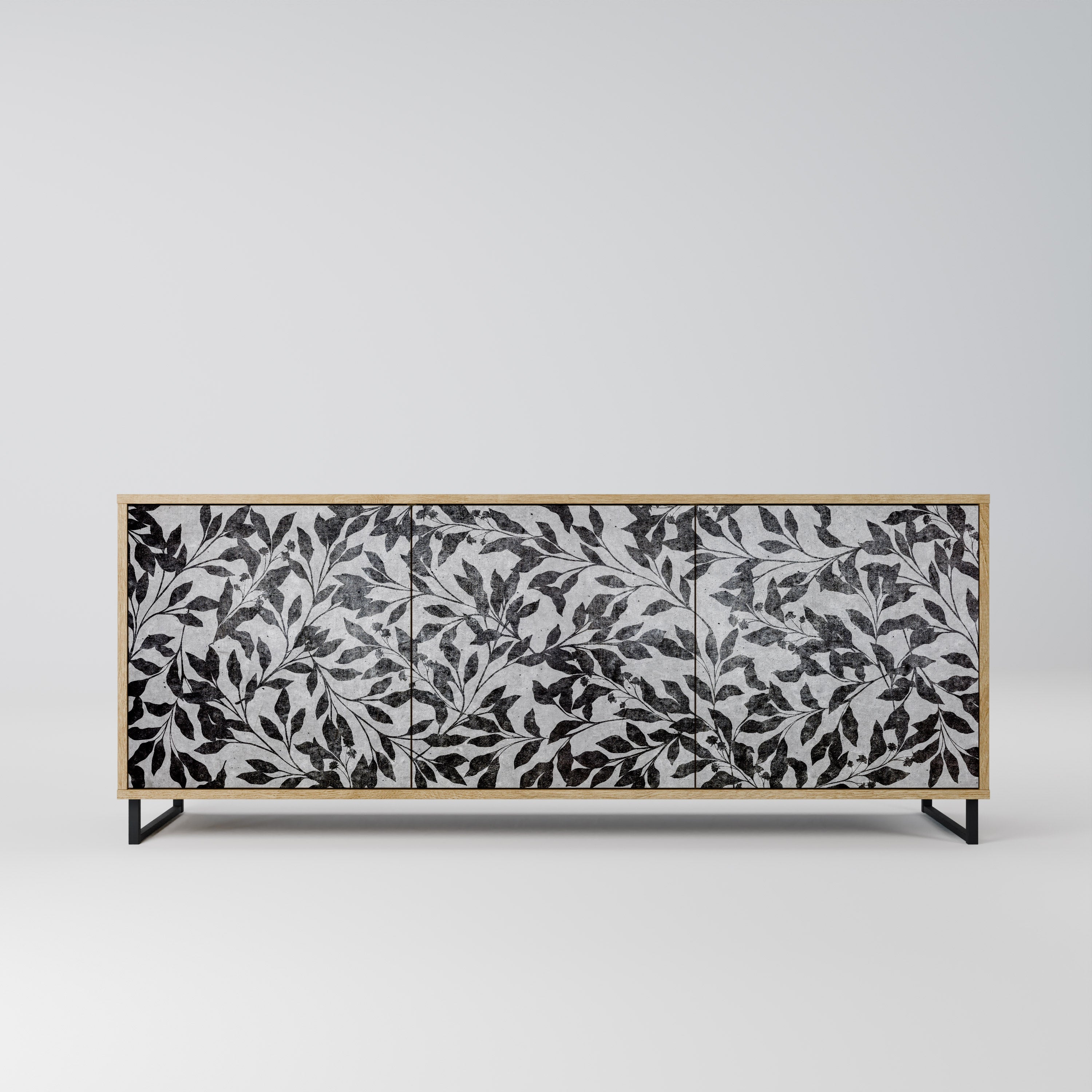 Buffet 3 portes CHARCOAL SPROUT effet chêne