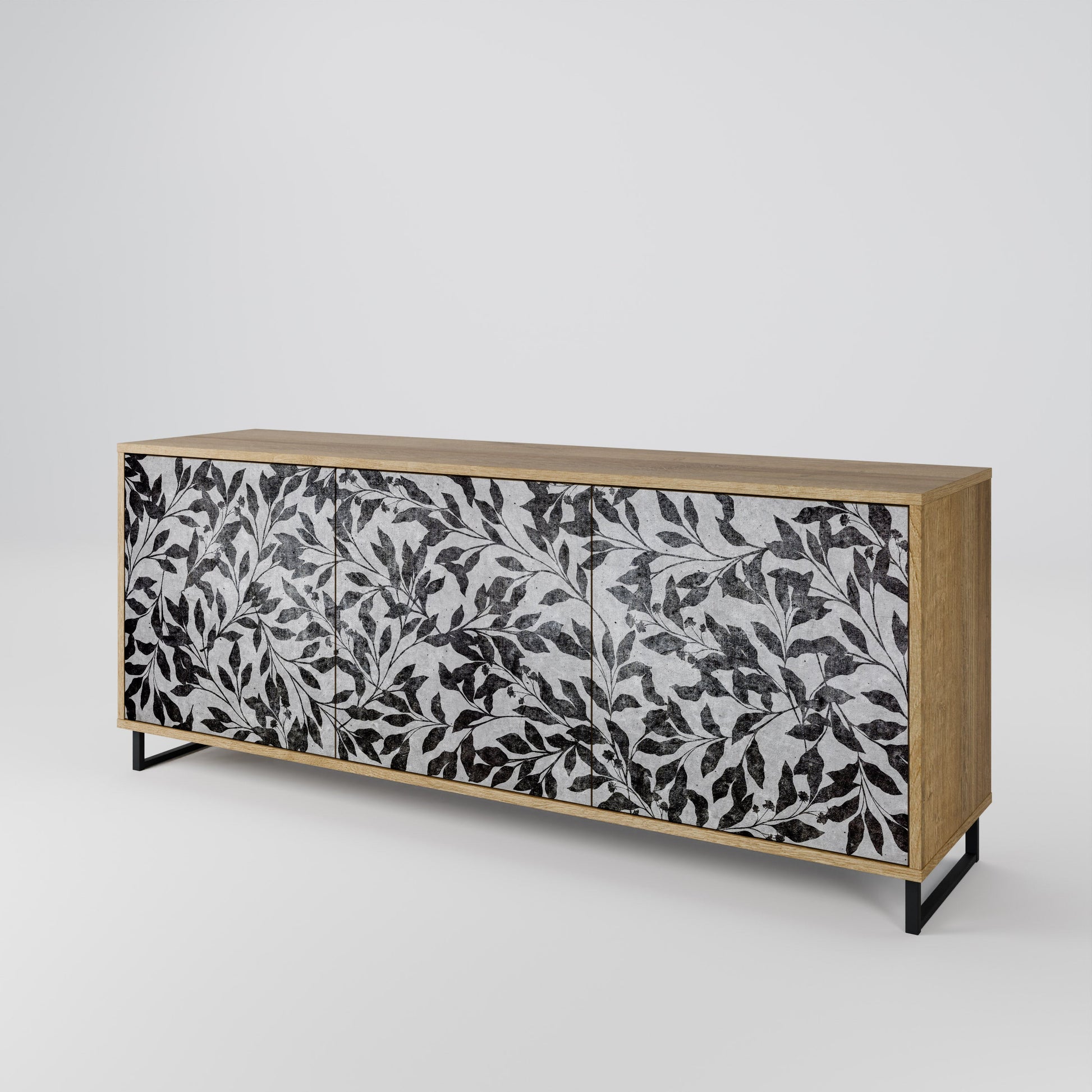 Buffet 3 portes CHARCOAL SPROUT effet chêne