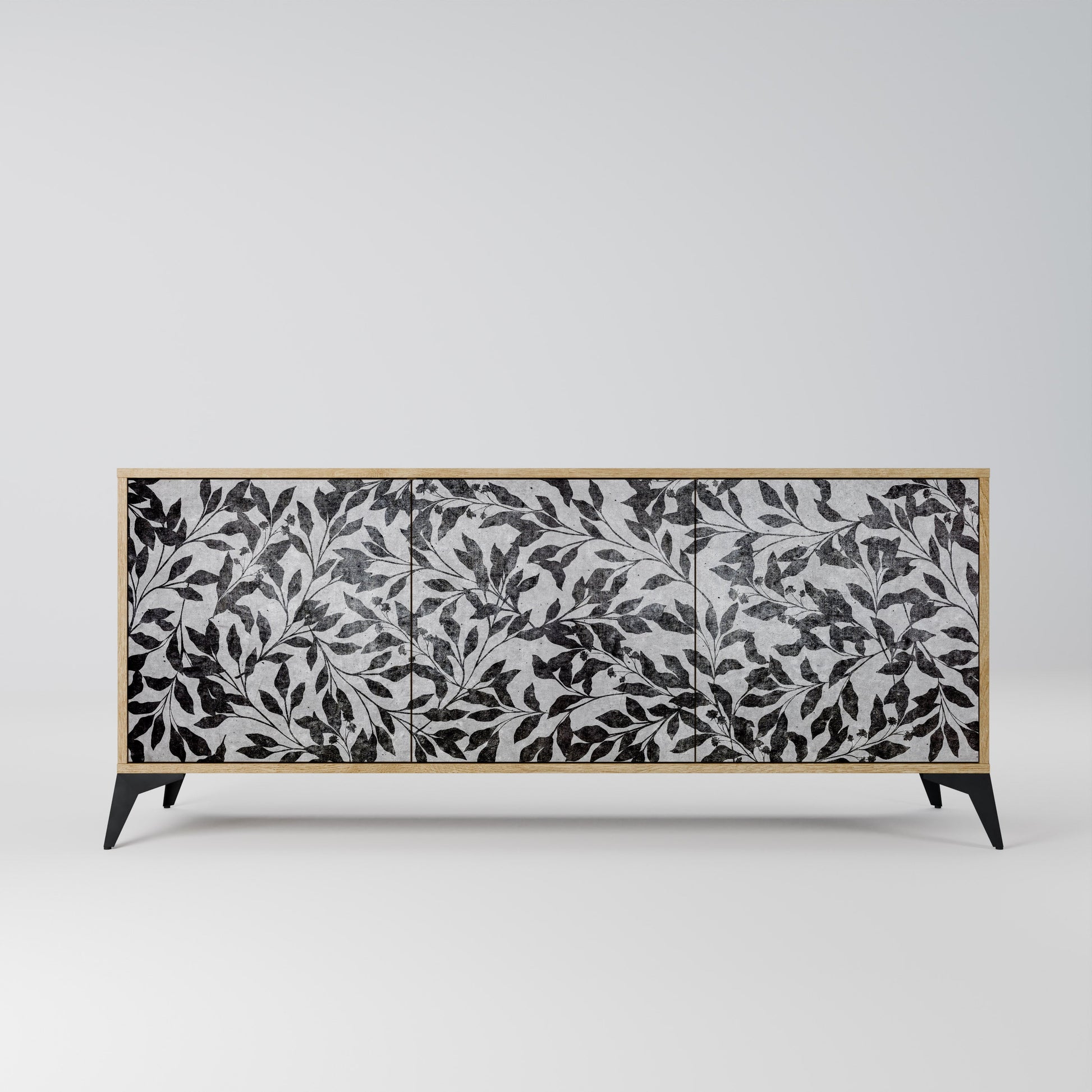 Buffet 3 portes CHARCOAL SPROUT effet chêne