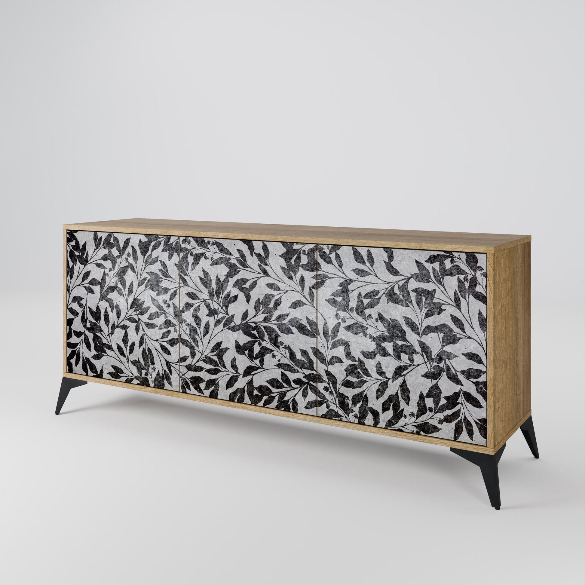 Buffet 3 portes CHARCOAL SPROUT effet chêne
