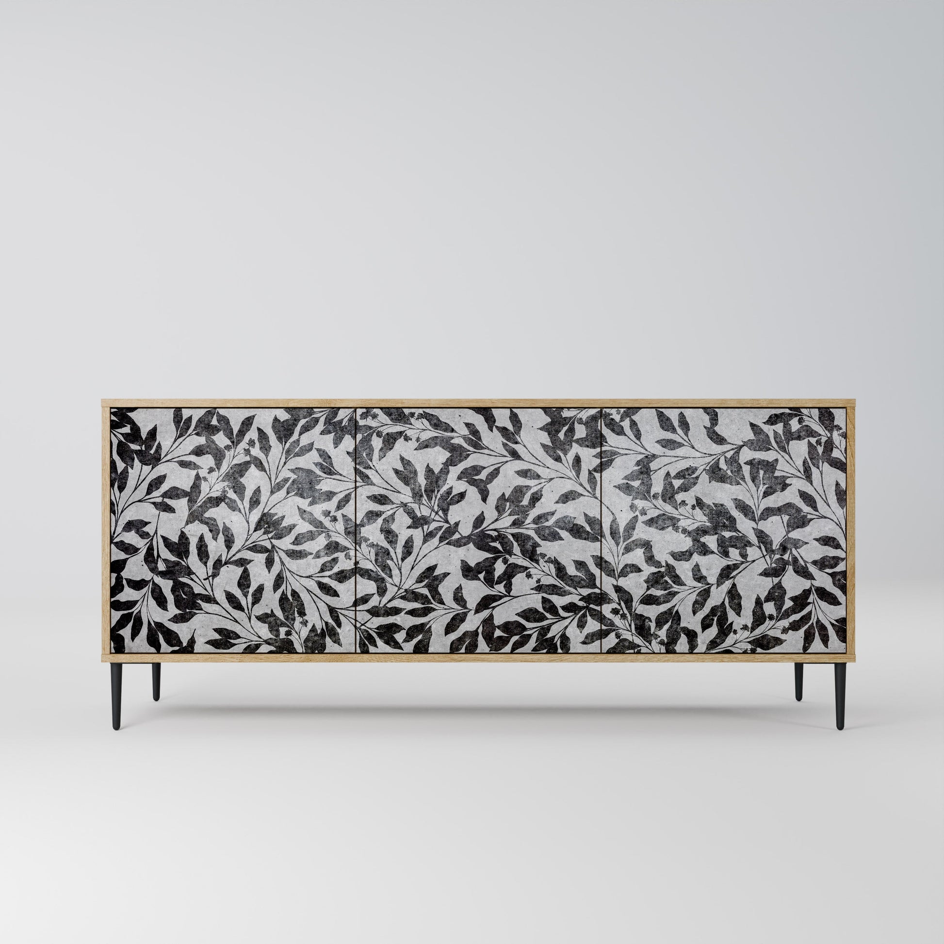Buffet 3 portes CHARCOAL SPROUT effet chêne