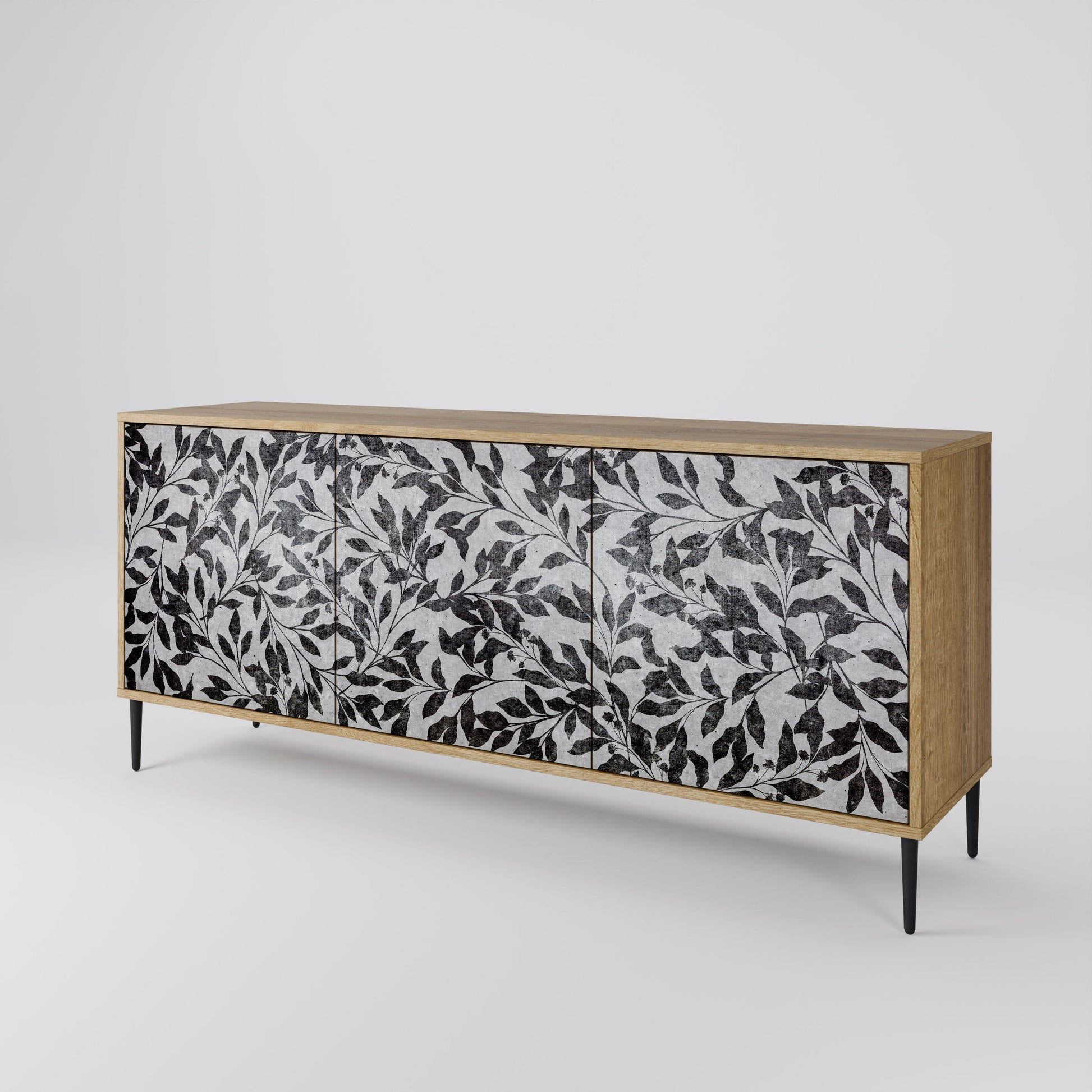 Buffet 3 portes CHARCOAL SPROUT effet chêne