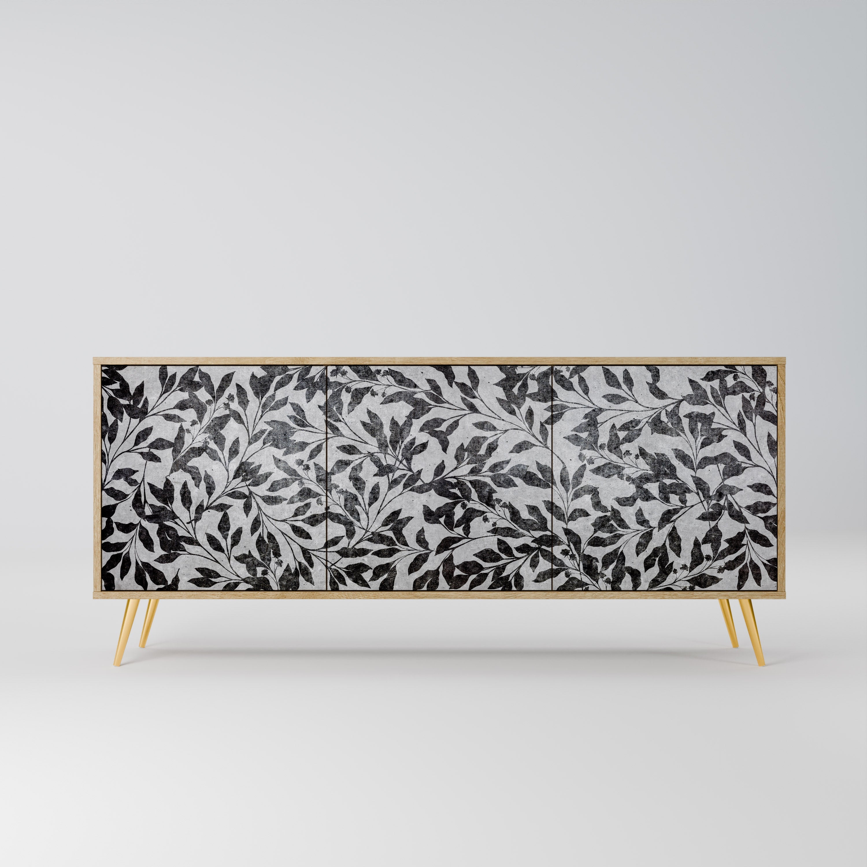 Buffet 3 portes CHARCOAL SPROUT effet chêne