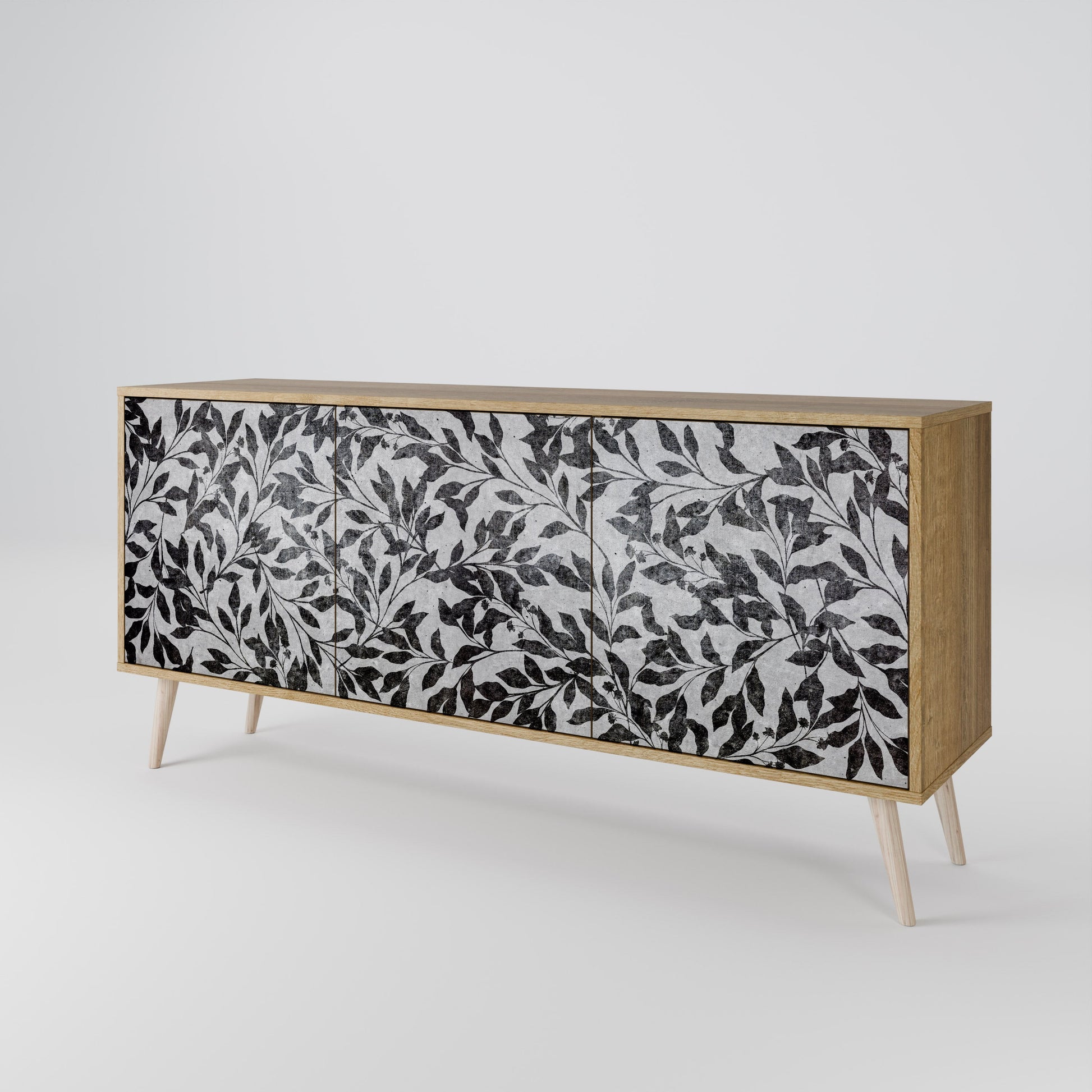 Buffet 3 portes CHARCOAL SPROUT effet chêne