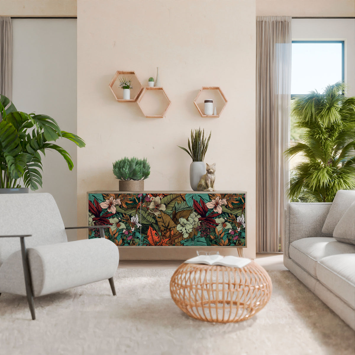 BOTANICAL EMERGENCE 3-Door Sideboard