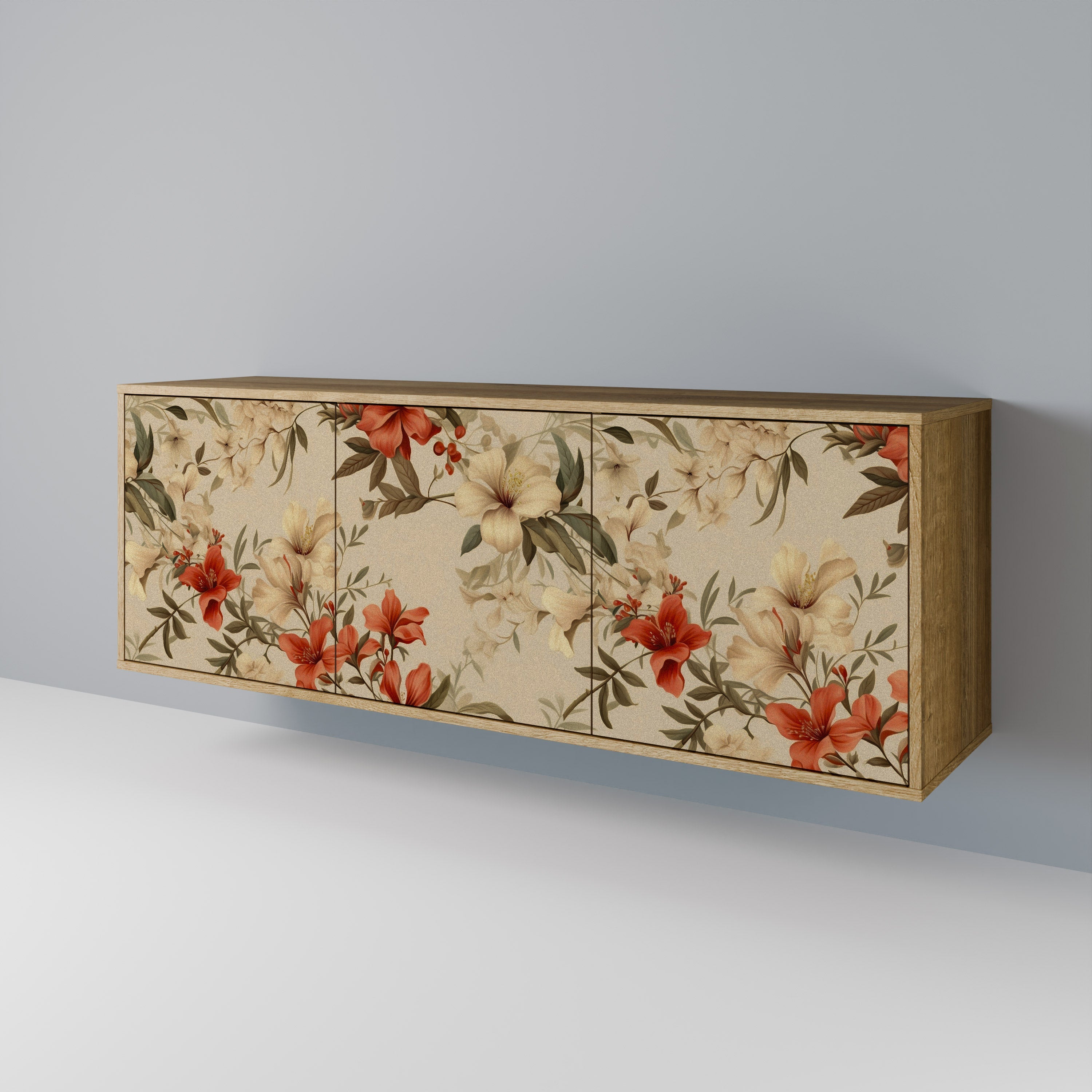 Buffet 3 portes effet chêne BLOOMING HARMONY