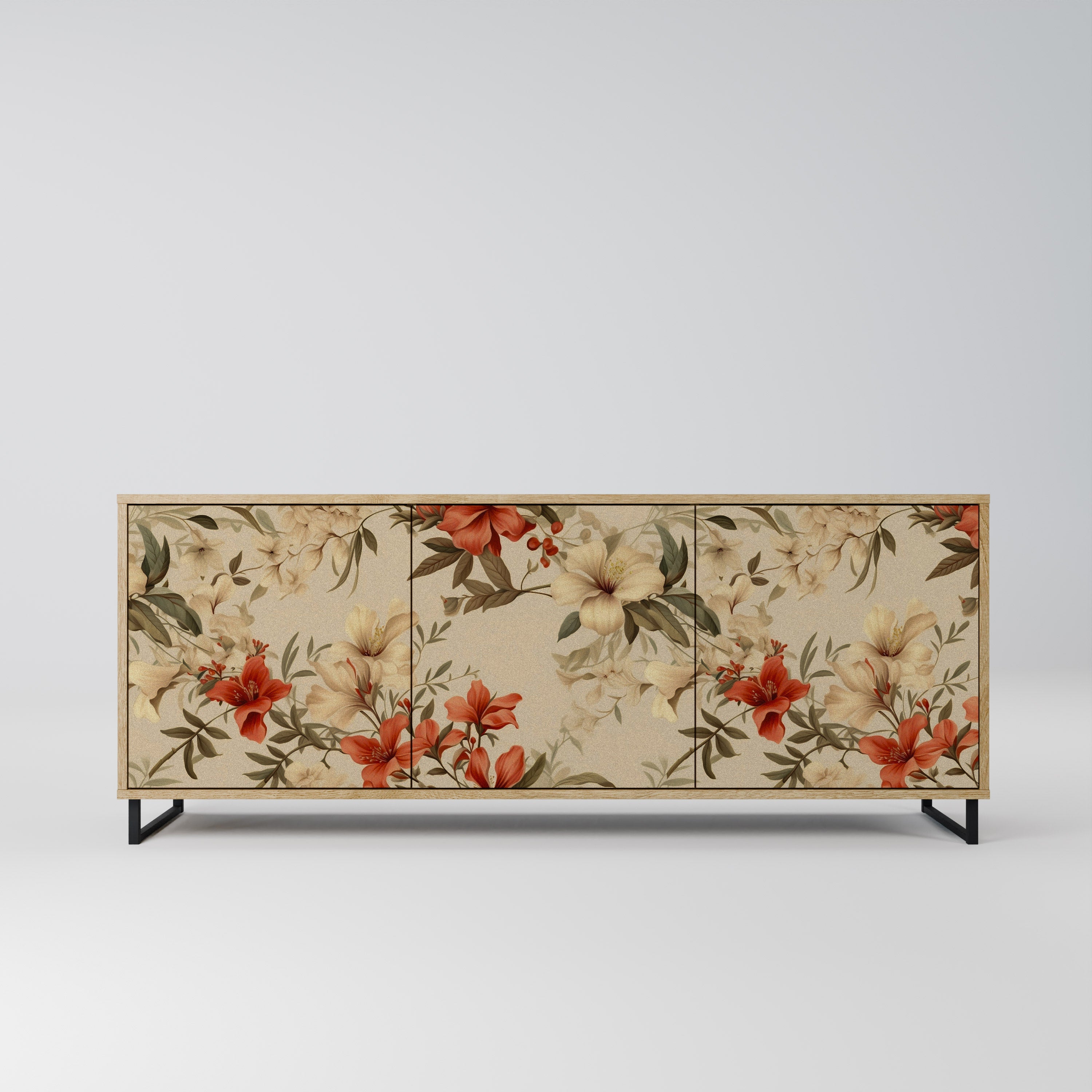 Buffet 3 portes effet chêne BLOOMING HARMONY