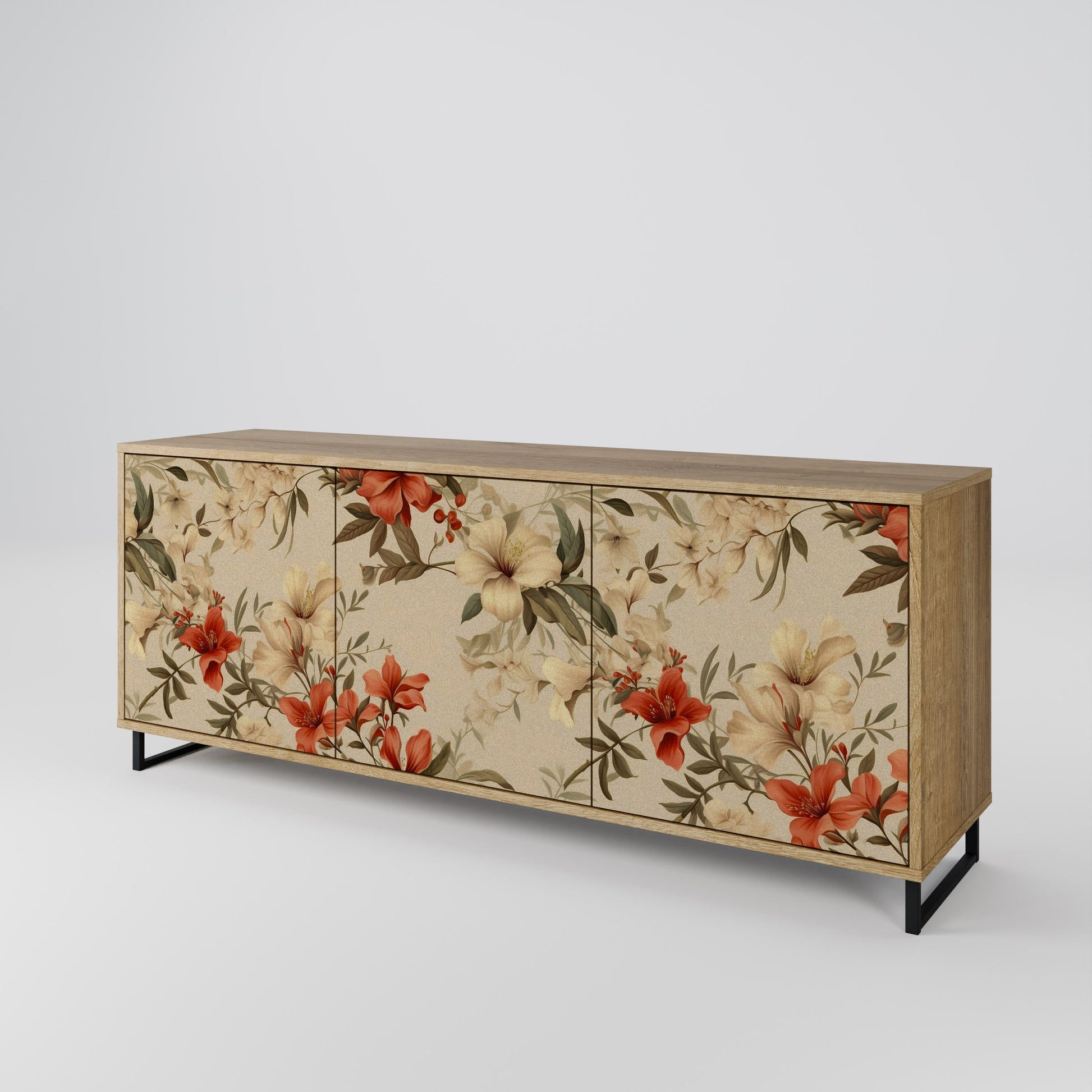 Buffet 3 portes effet chêne BLOOMING HARMONY