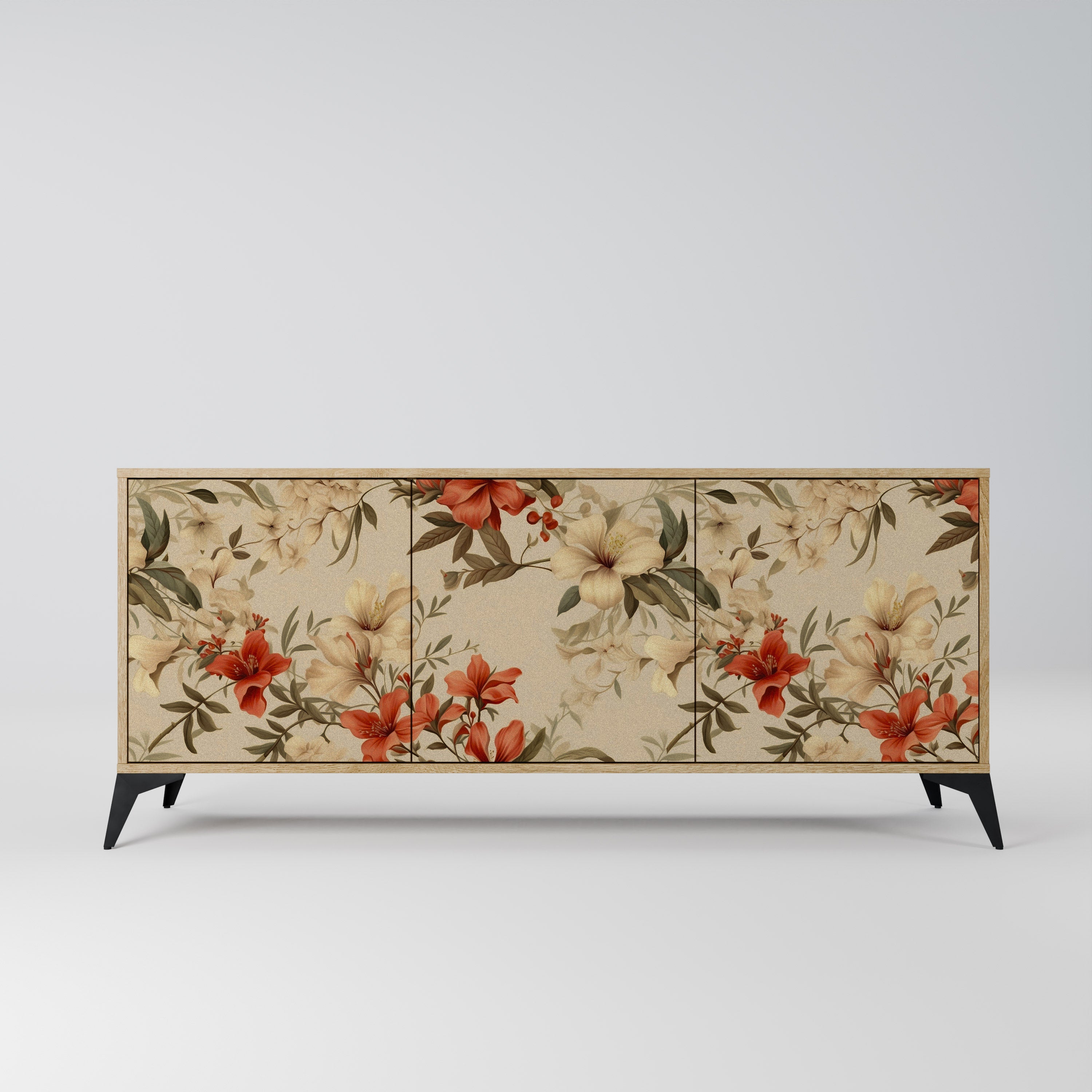 Buffet 3 portes effet chêne BLOOMING HARMONY