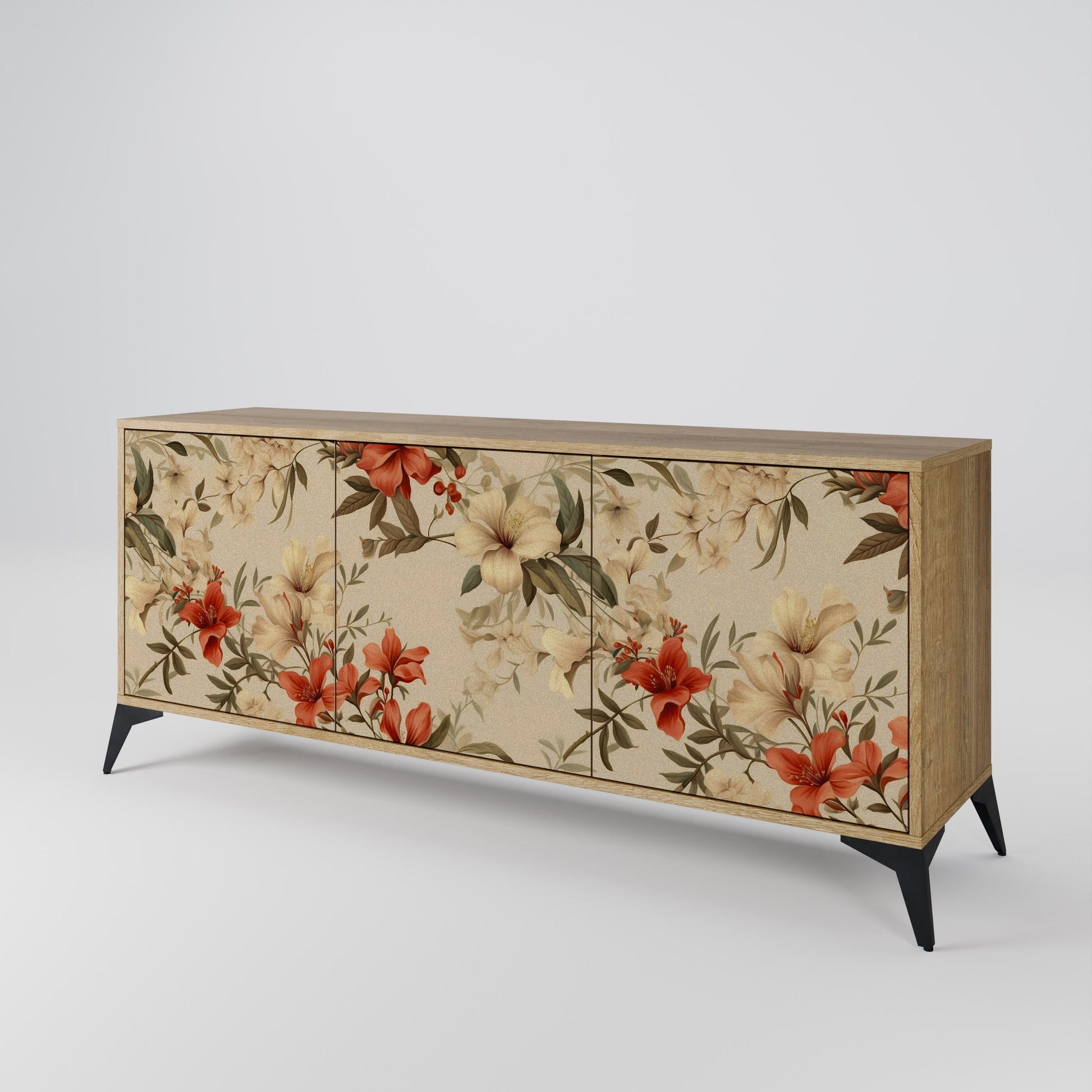 Buffet 3 portes effet chêne BLOOMING HARMONY