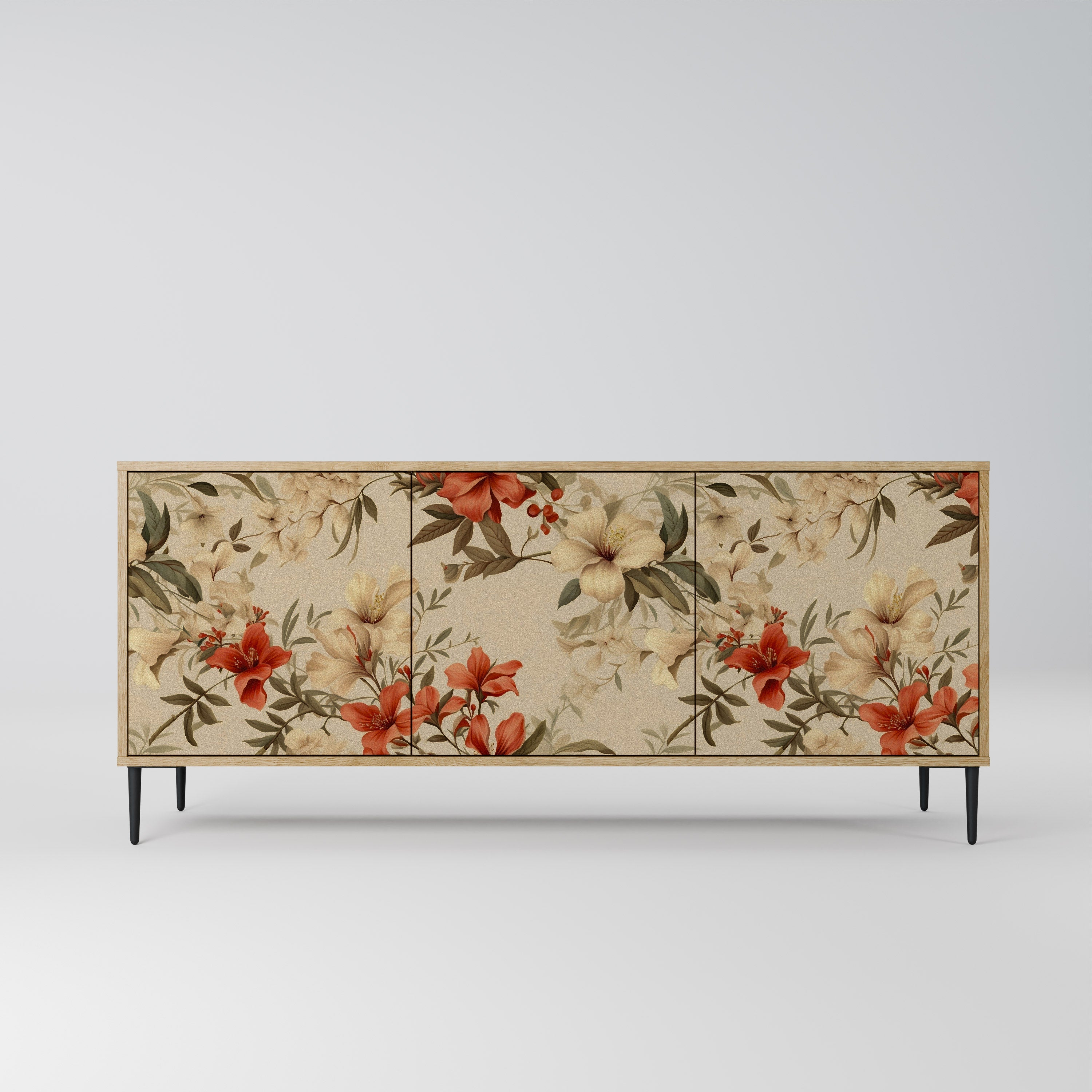 Buffet 3 portes effet chêne BLOOMING HARMONY