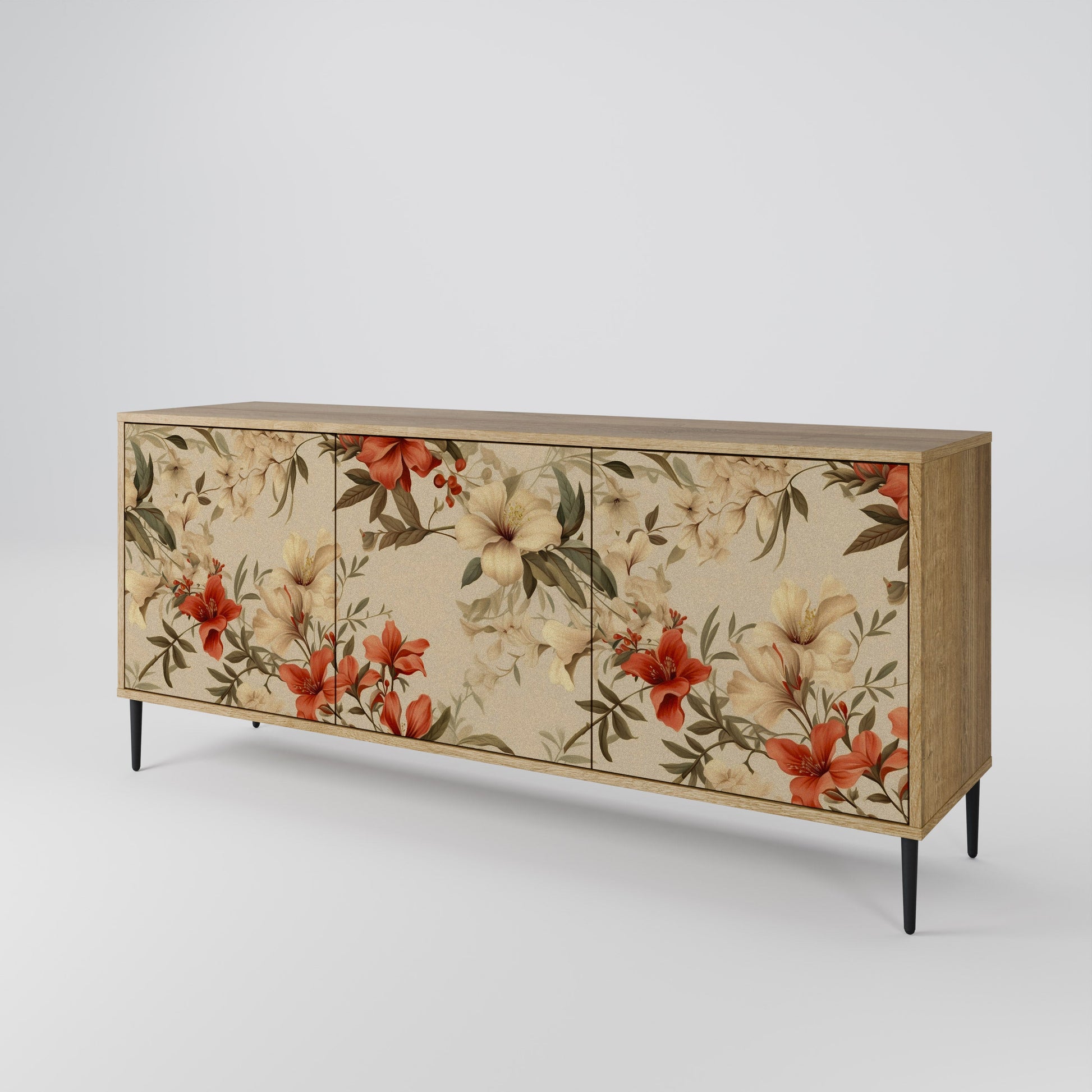 Buffet 3 portes effet chêne BLOOMING HARMONY