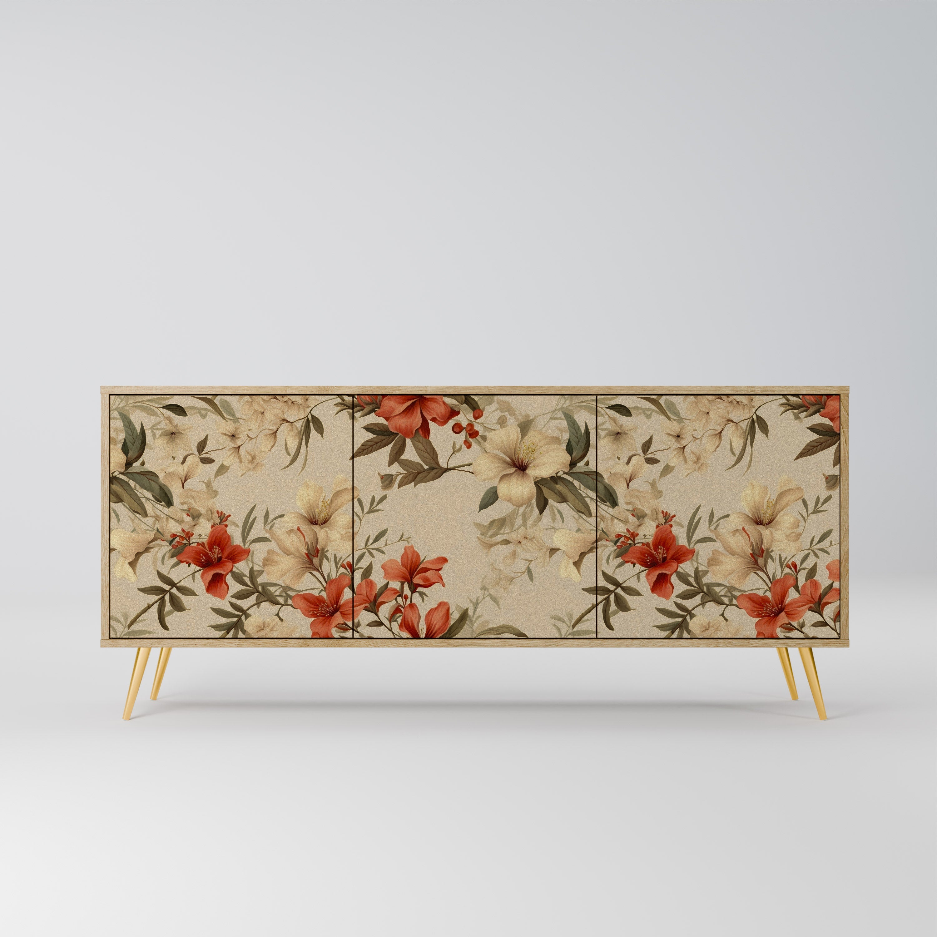 Buffet 3 portes effet chêne BLOOMING HARMONY