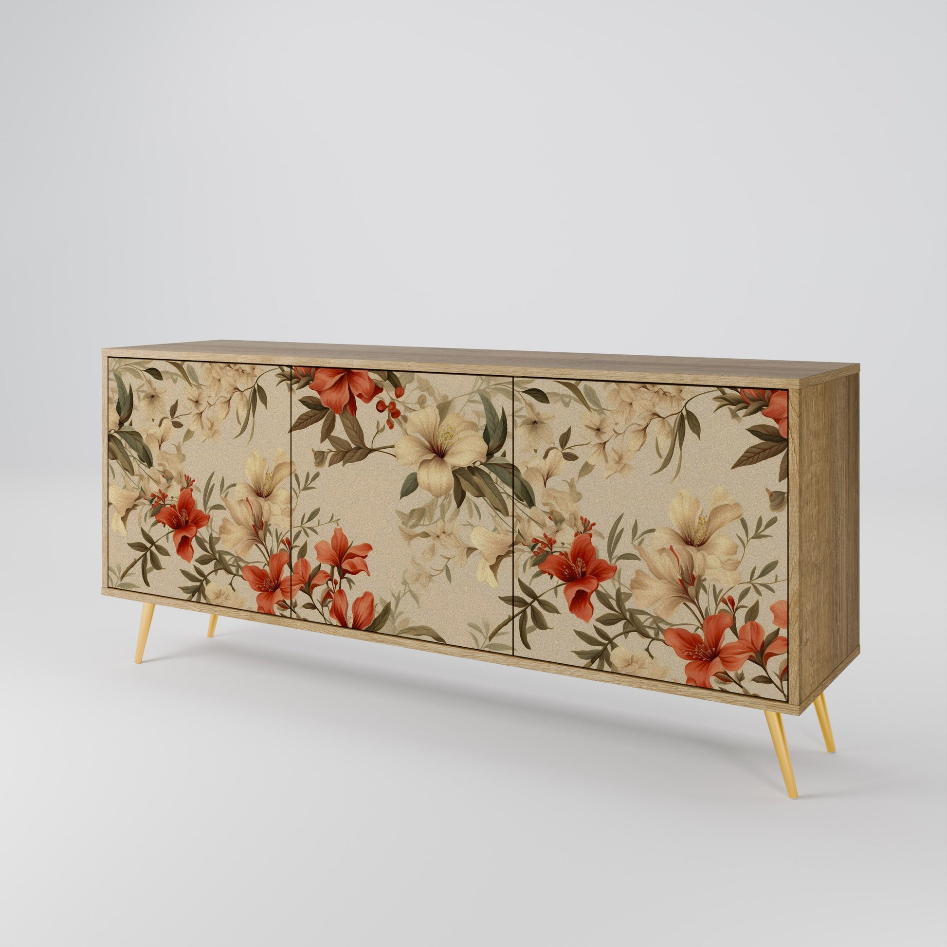 Buffet 3 portes effet chêne BLOOMING HARMONY