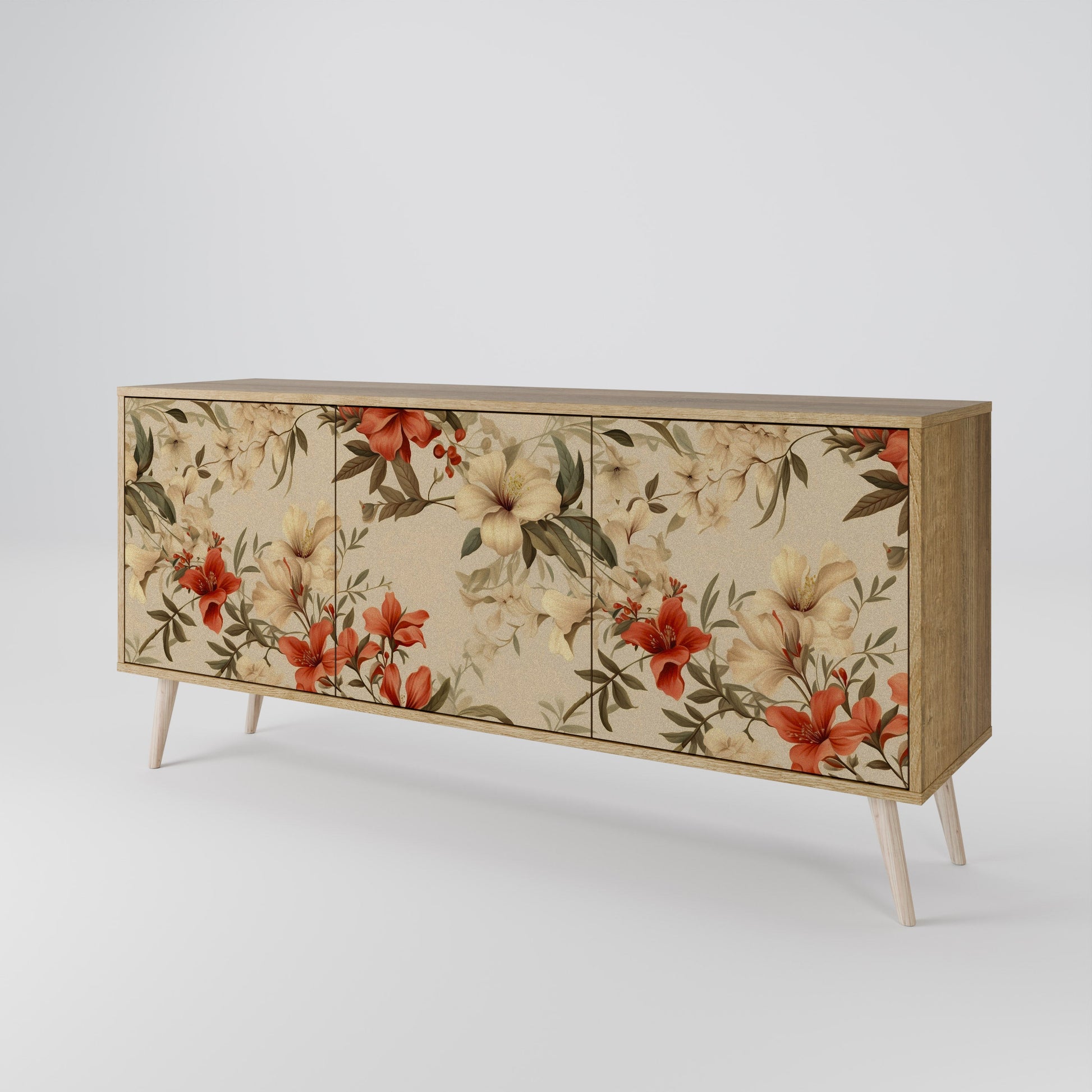 Buffet 3 portes effet chêne BLOOMING HARMONY