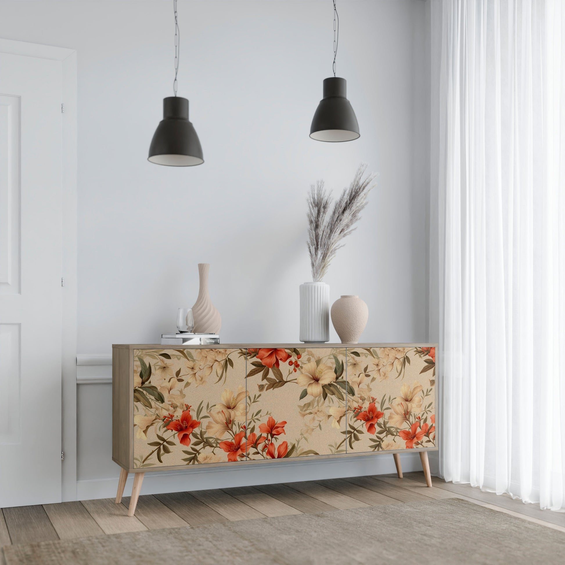 Buffet 3 portes effet chêne BLOOMING HARMONY