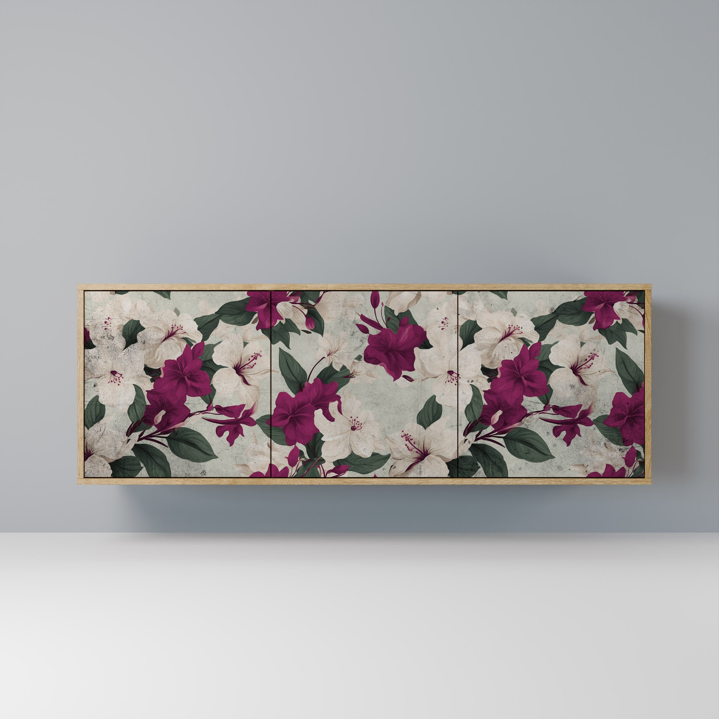 Buffet 3 portes FLOWERET DREAM effet chêne