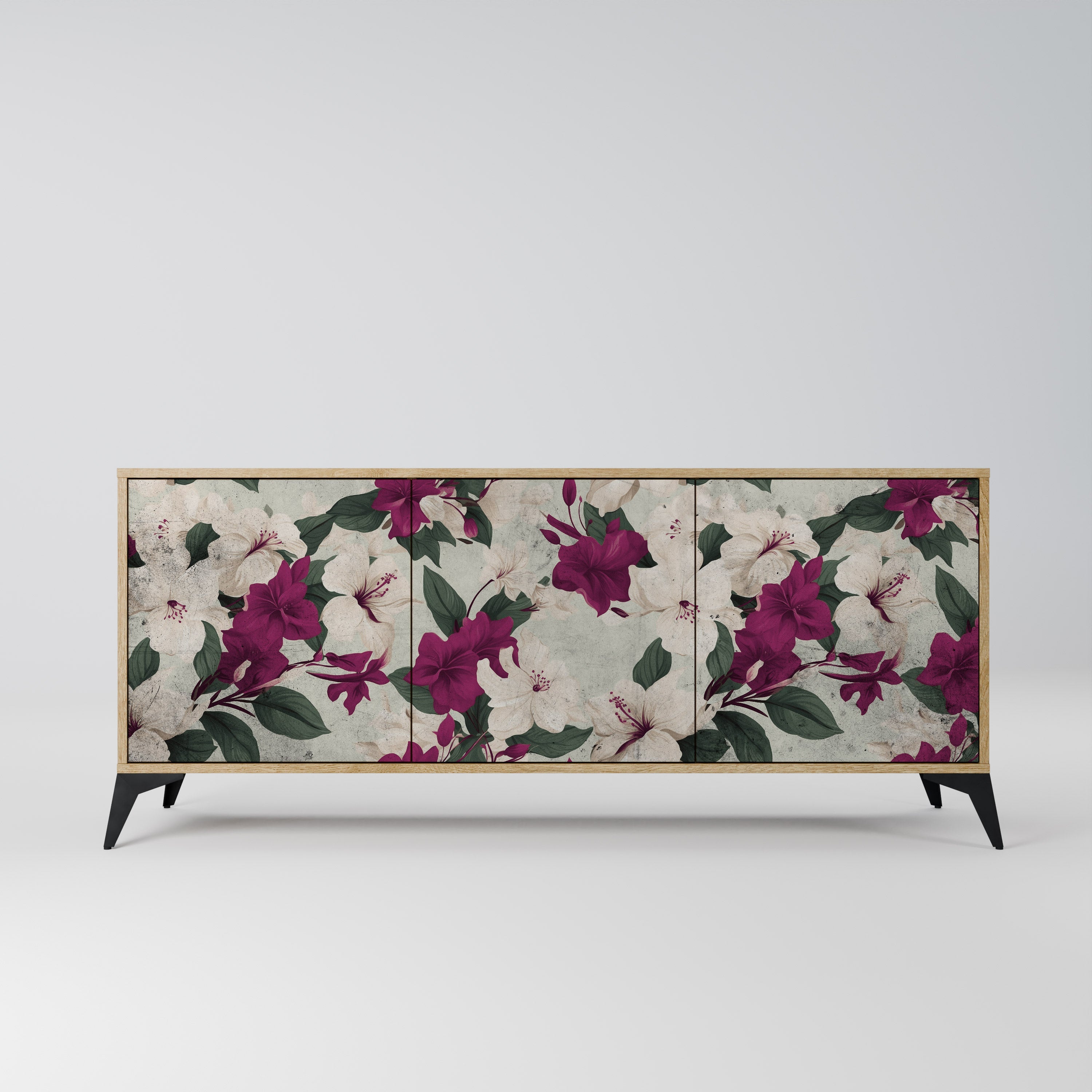 Buffet 3 portes FLOWERET DREAM effet chêne