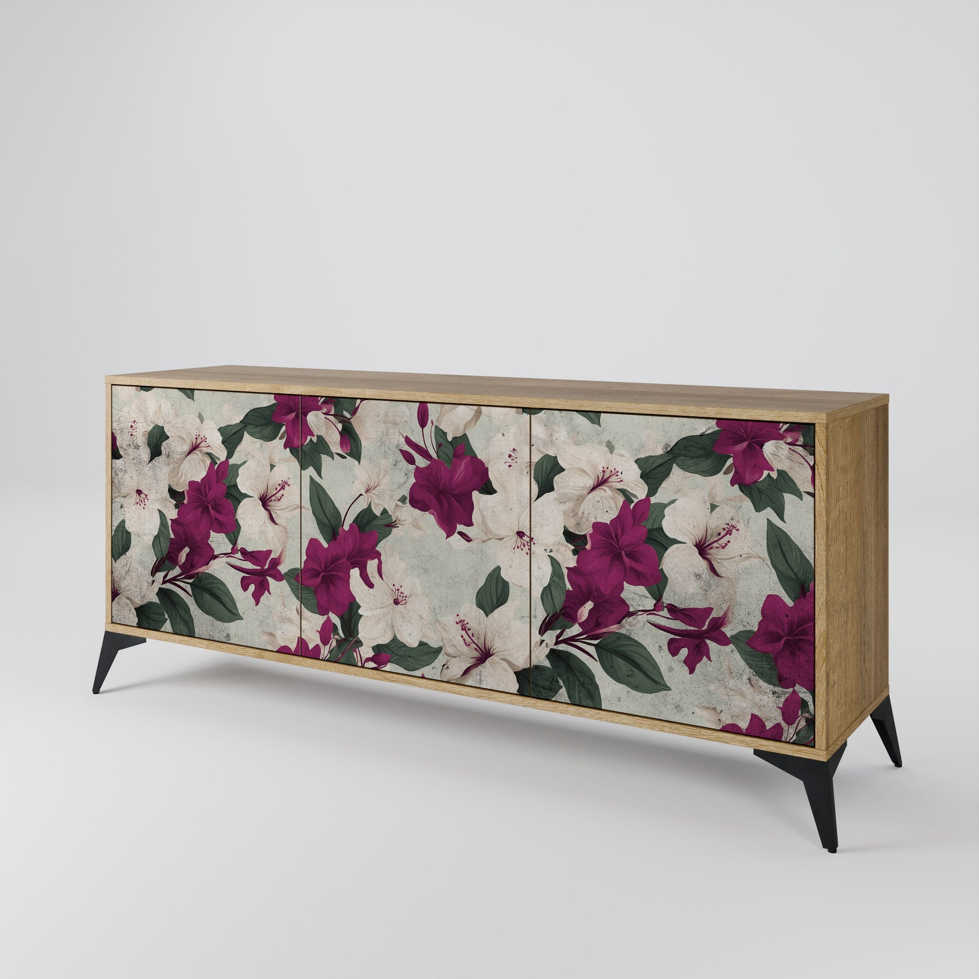 Buffet 3 portes FLOWERET DREAM effet chêne